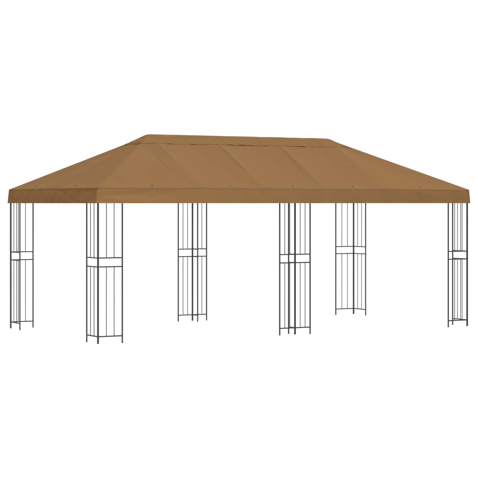 Paviljon s bočnim stranama 6 x 3 m Bež Poliester i čelik 190