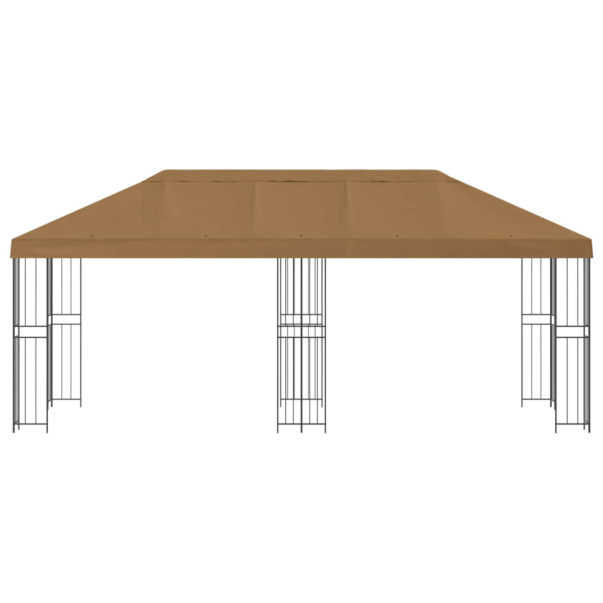Paviljon s bočnim stranama 6 x 3 m Bež Poliester i čelik 190