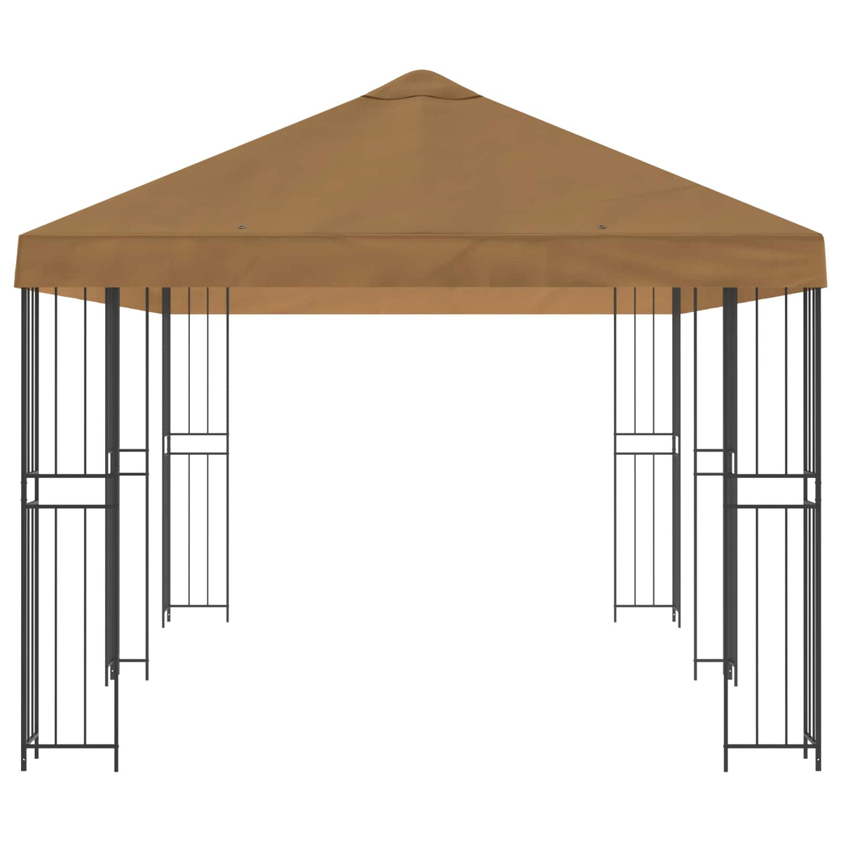 Paviljon s bočnim stranama 6 x 3 m Bež Poliester i čelik 190