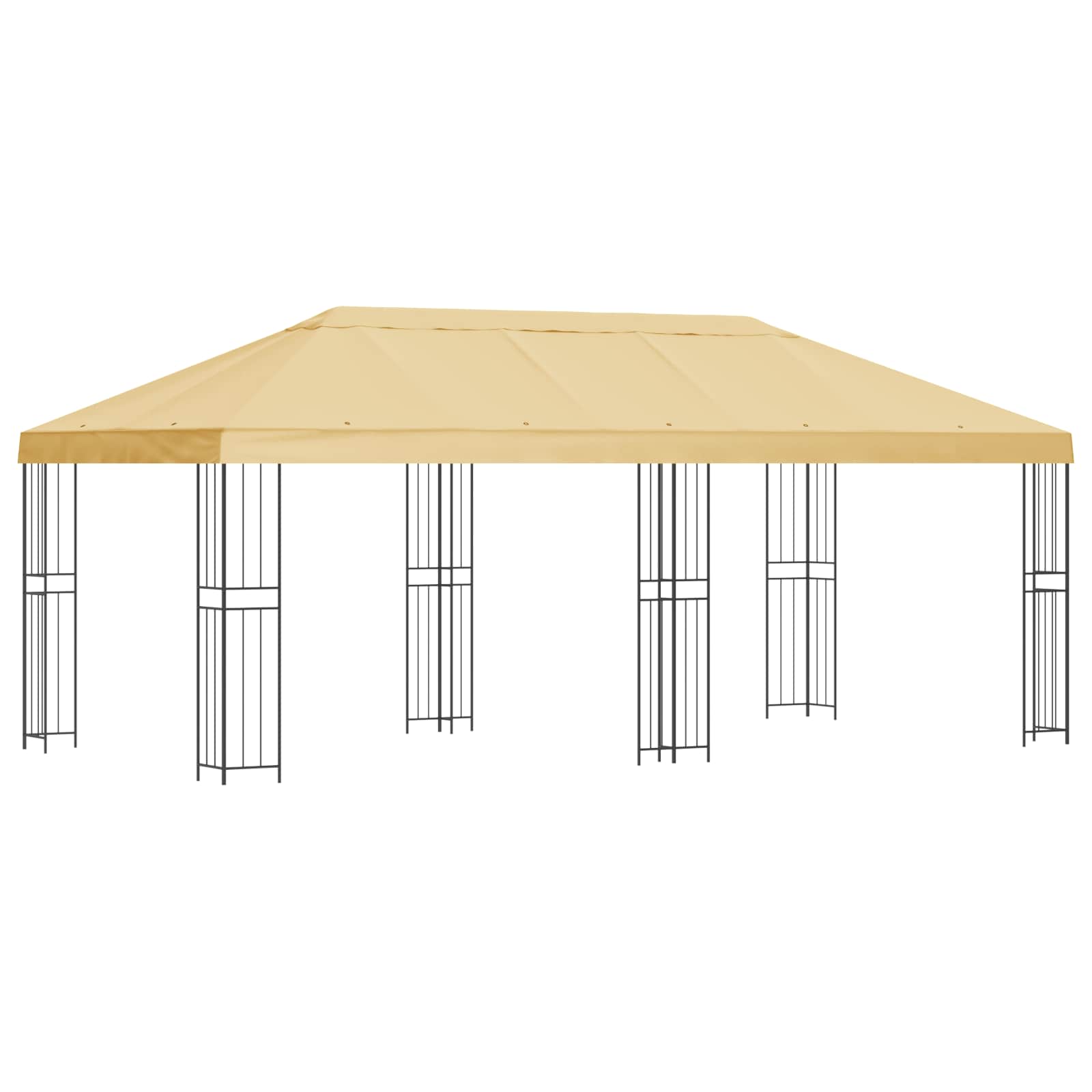 Paviljon s bočnim stranama 6 x 3 m Krem Poliester i čelik 190