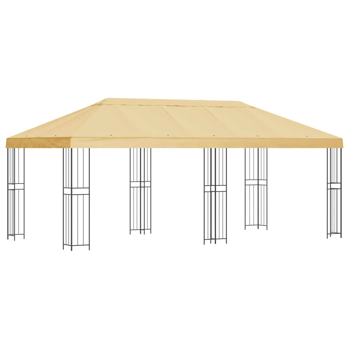 Paviljon s bočnim stranama 6 x 3 m Krem Poliester i čelik 190