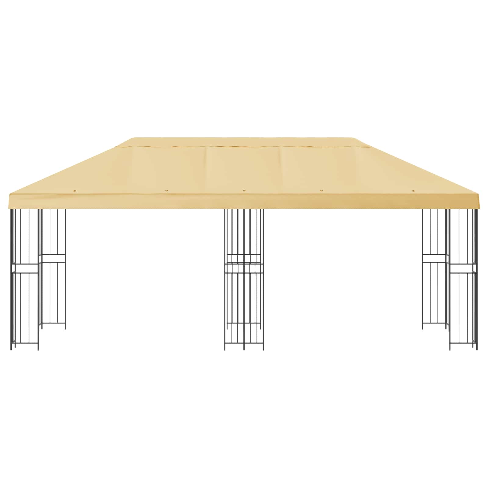 Paviljon s bočnim stranama 6 x 3 m Krem Poliester i čelik 190