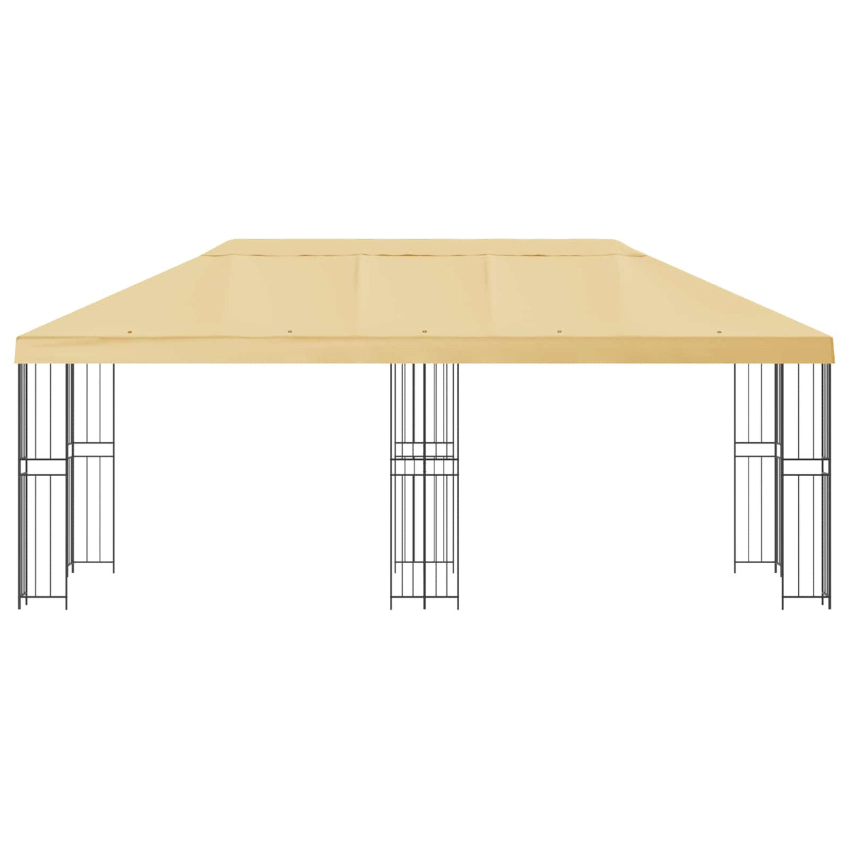 Paviljon s bočnim stranama 6 x 3 m Krem Poliester i čelik 190