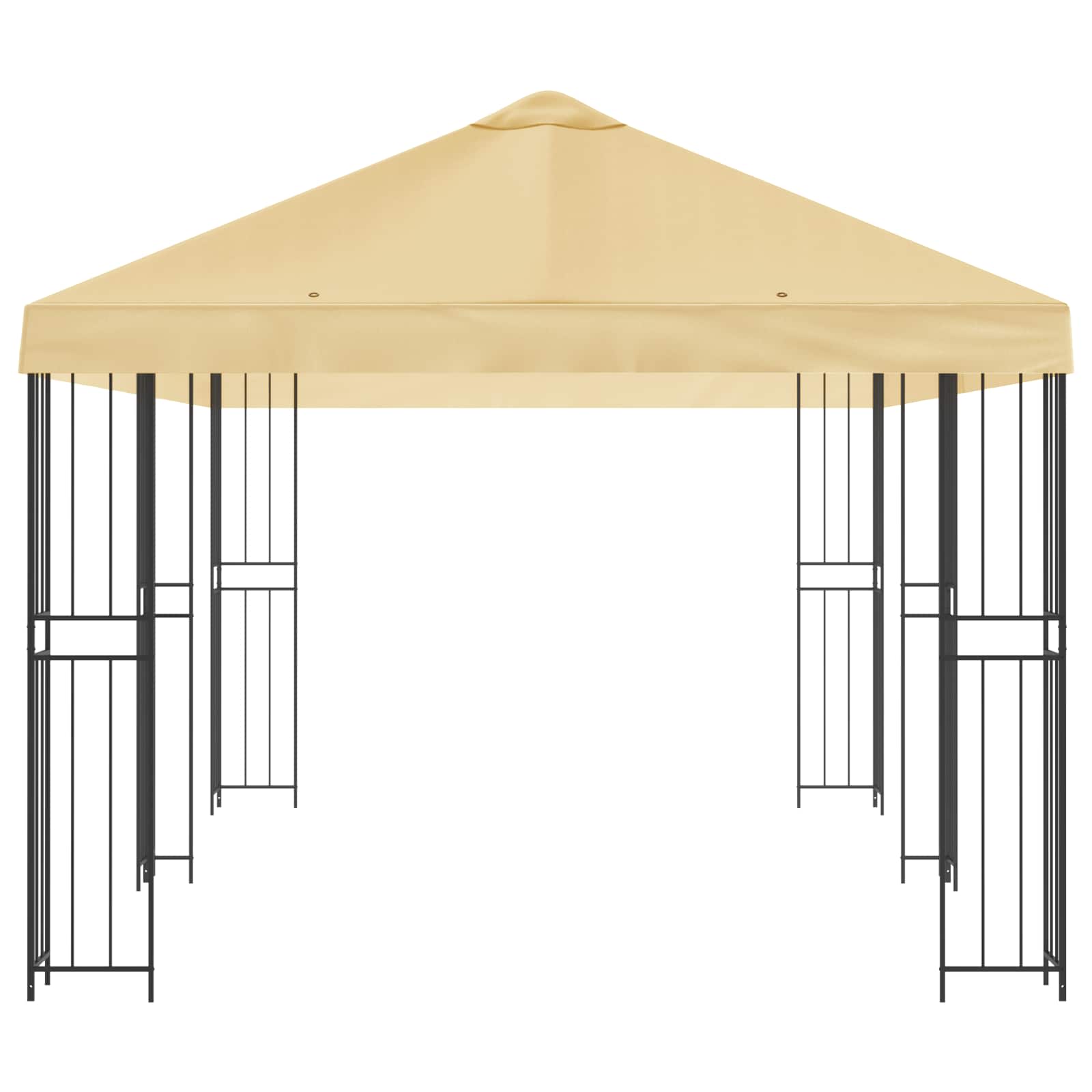 Paviljon s bočnim stranama 6 x 3 m Krem Poliester i čelik 190