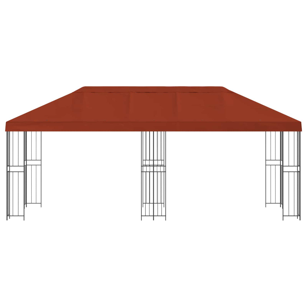 Paviljon s bočnim stranama 6 x 3 m Terakota Poliester i čelik