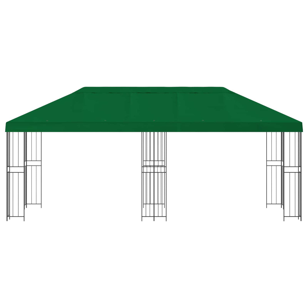 Paviljon s bočnim stranama 6 x 3 m Zelena Poliester i čelik 190