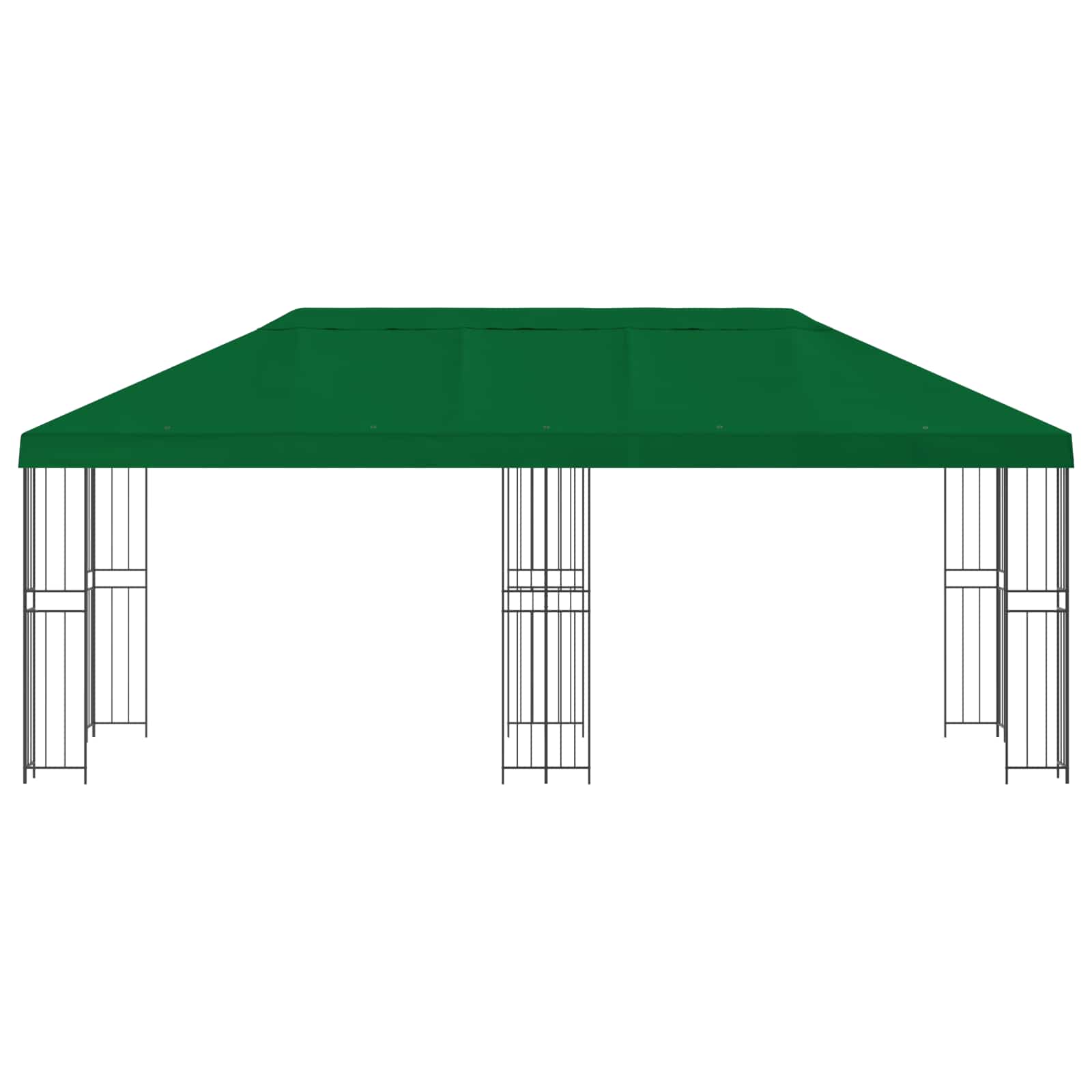 Paviljon s bočnim stranama 6 x 3 m Zelena Poliester i čelik 190