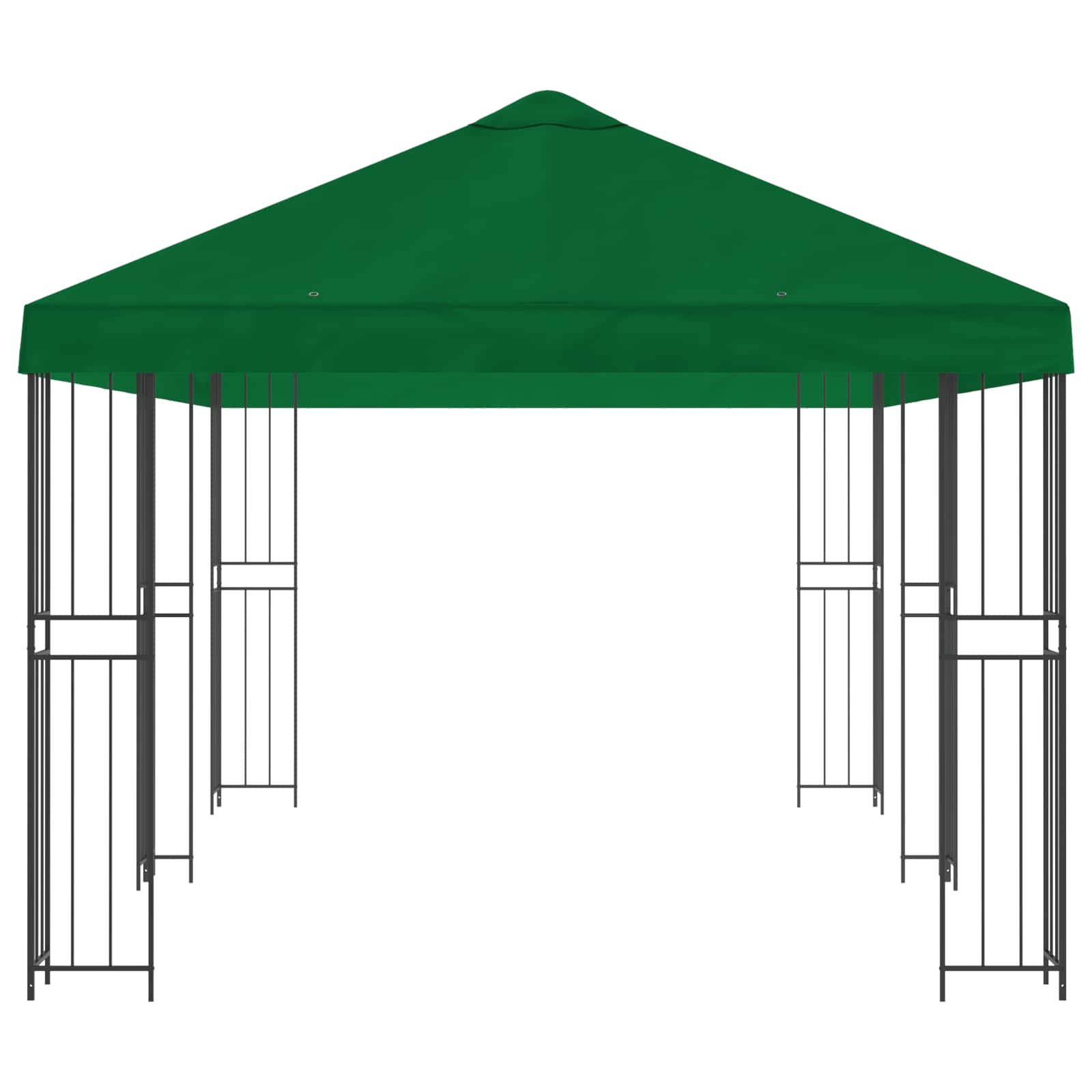Paviljon s bočnim stranama 6 x 3 m Zelena Poliester i čelik 190