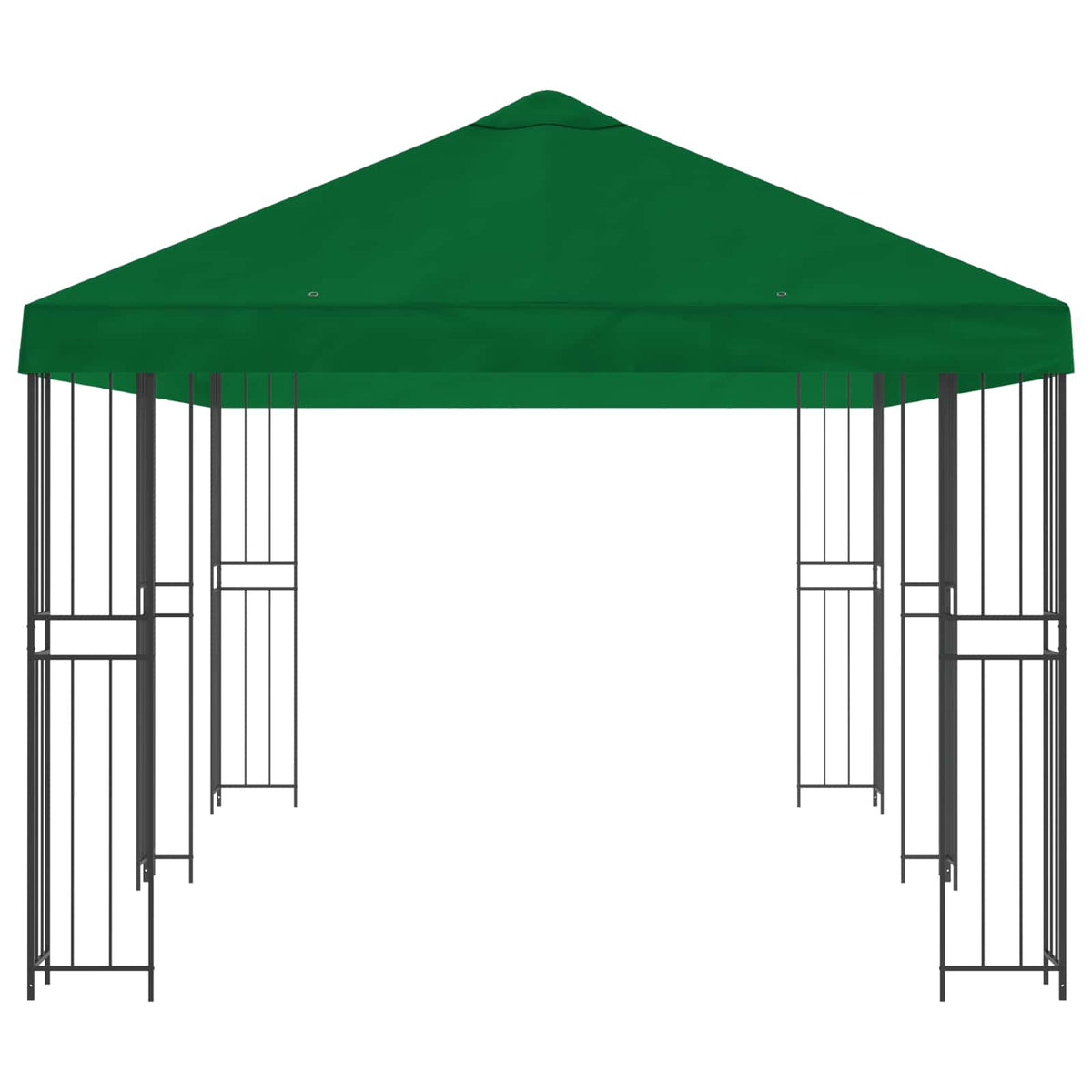 Paviljon s bočnim stranama 6 x 3 m Zelena Poliester i čelik 190