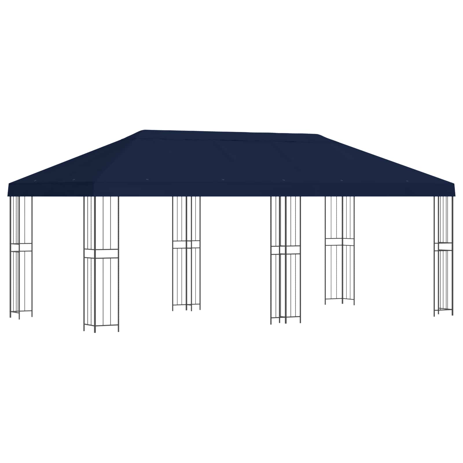 Paviljon s bočnim stranama 6 x 3 m Plava Poliester i čelik 190