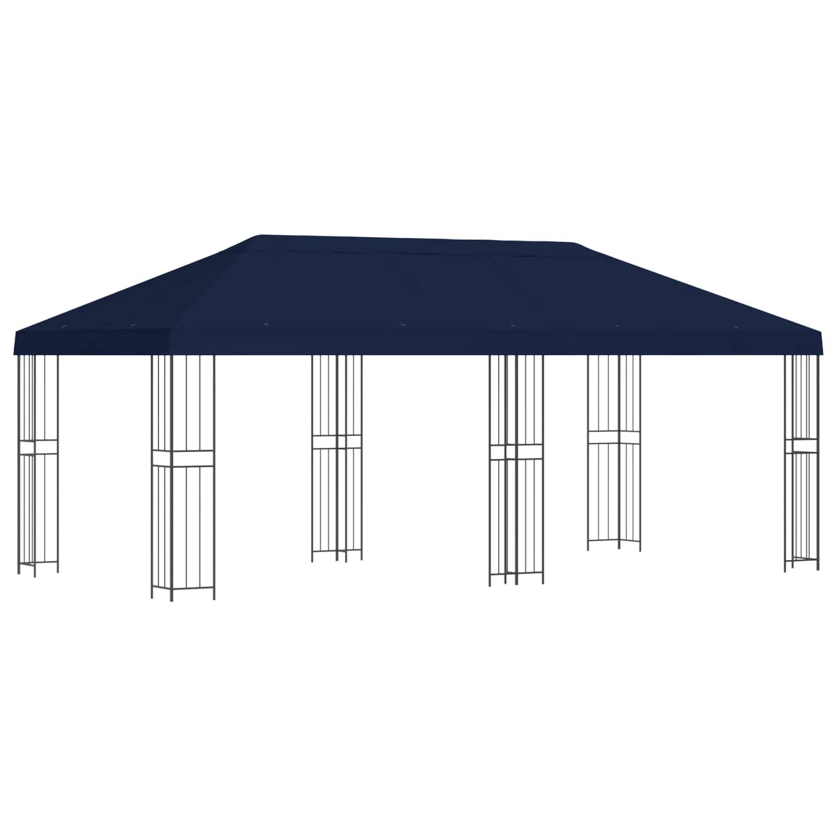 Paviljon s bočnim stranama 6 x 3 m Plava Poliester i čelik 190