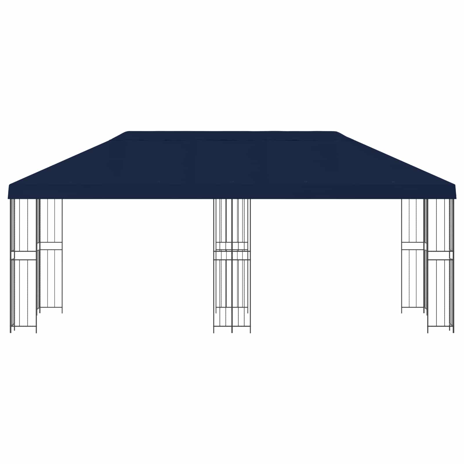 Paviljon s bočnim stranama 6 x 3 m Plava Poliester i čelik 190
