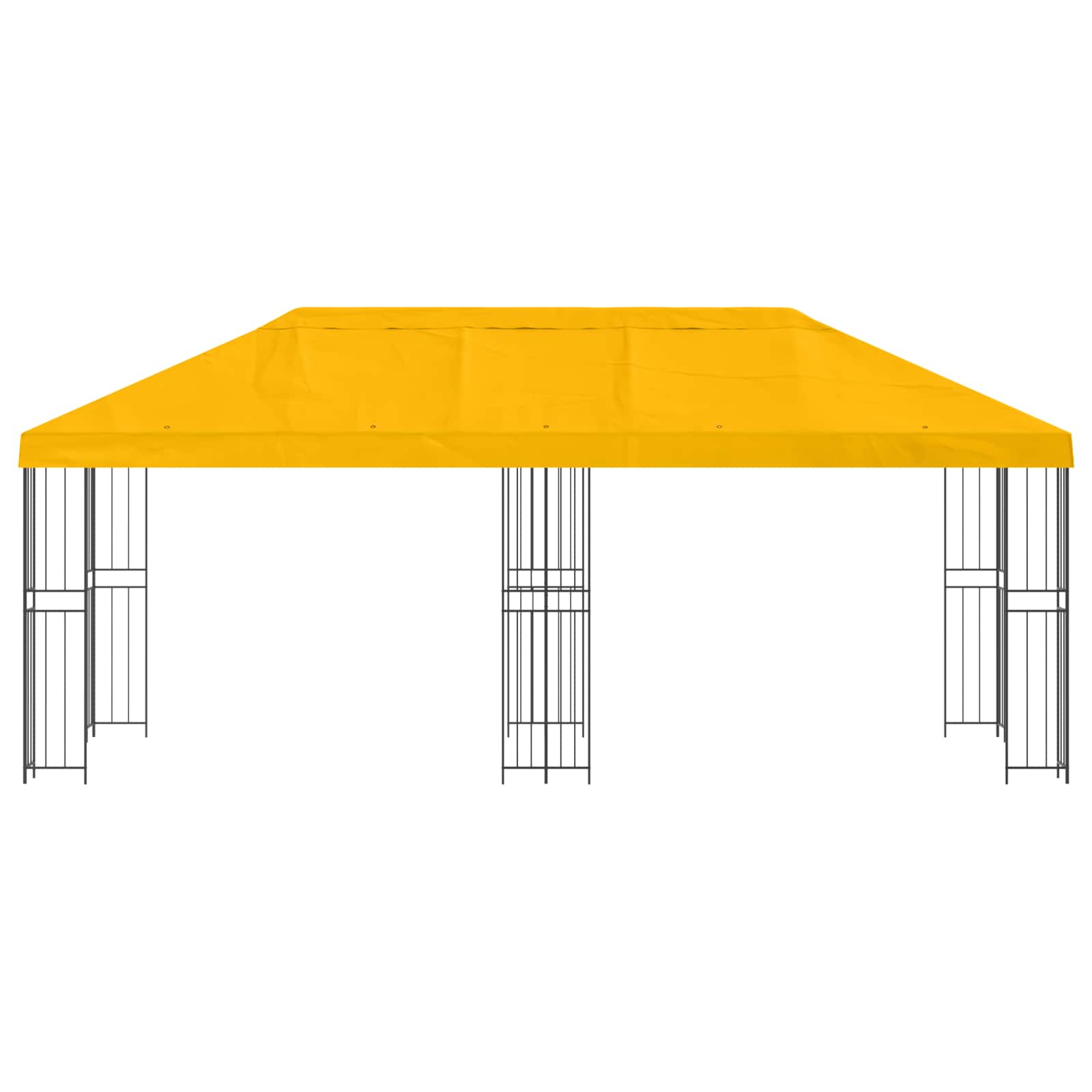 Paviljon s bočnim stranama 6 x 3 m Žuta Poliester i čelik 190