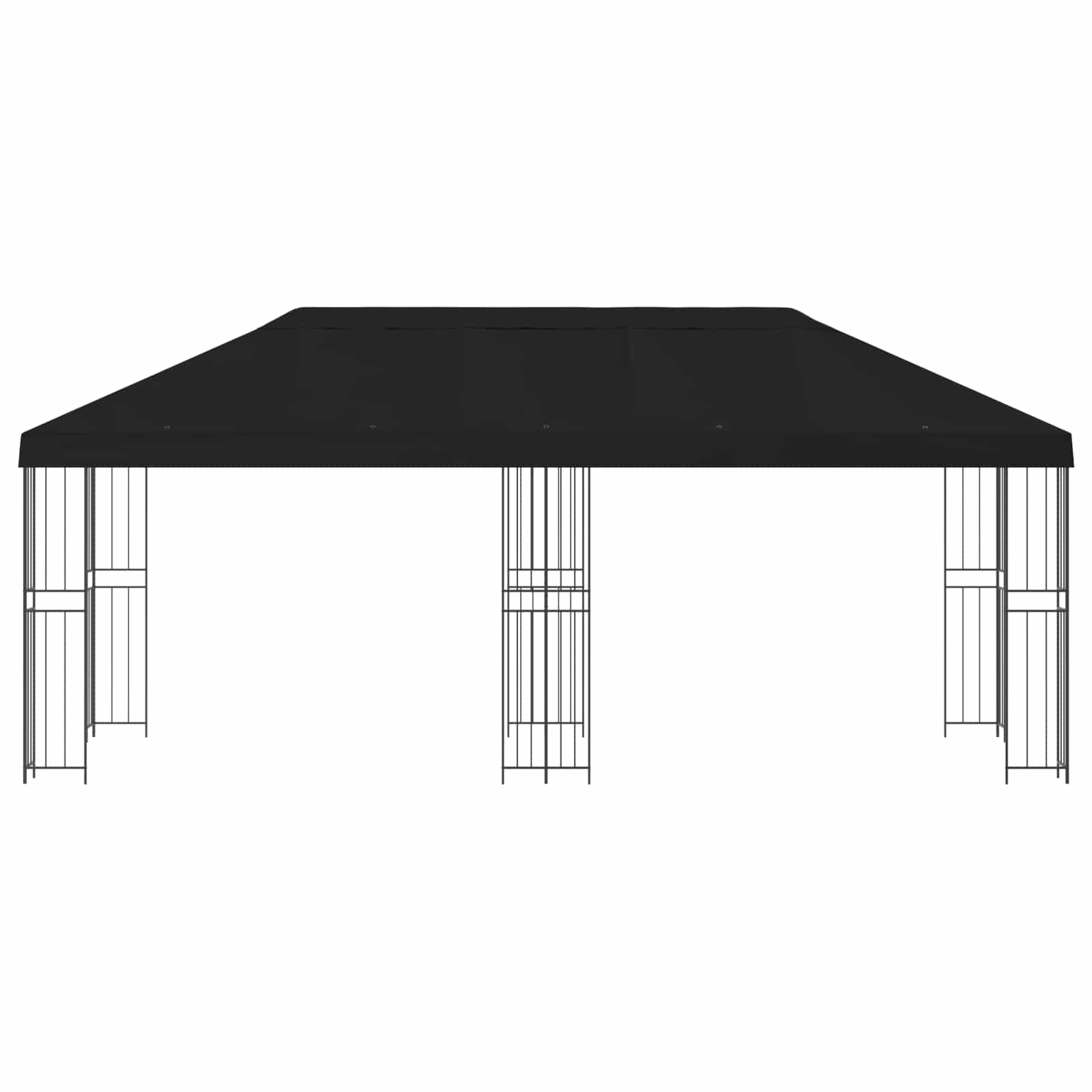 Paviljon s bočnim stranama 6 x 3 m Crna Poliester i čelik 190
