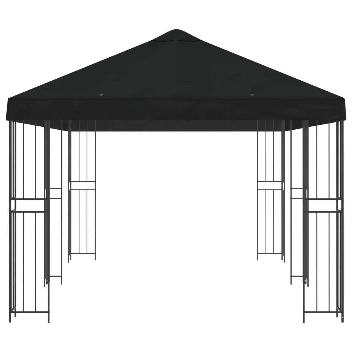Paviljon s bočnim stranama 6 x 3 m Crna Poliester i čelik 190