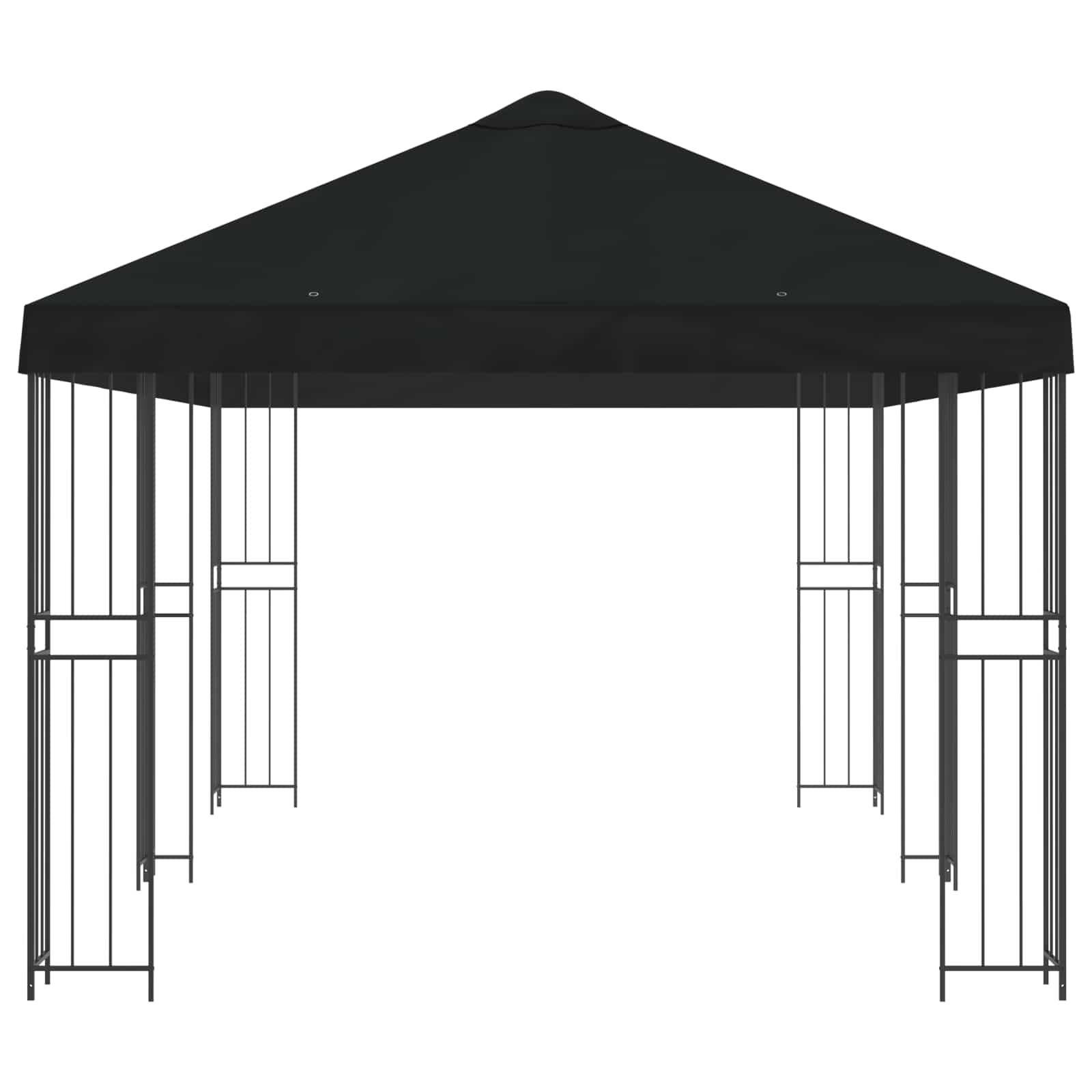 Paviljon s bočnim stranama 6 x 3 m Crna Poliester i čelik 190