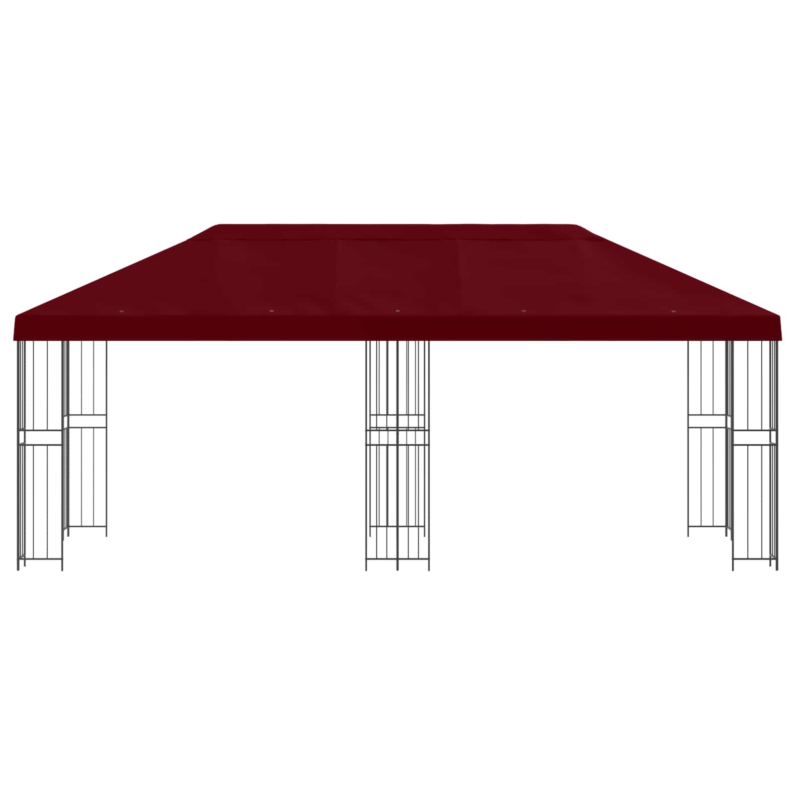 Paviljon s bočnim stranama 6 x 3 m Tamno crvena