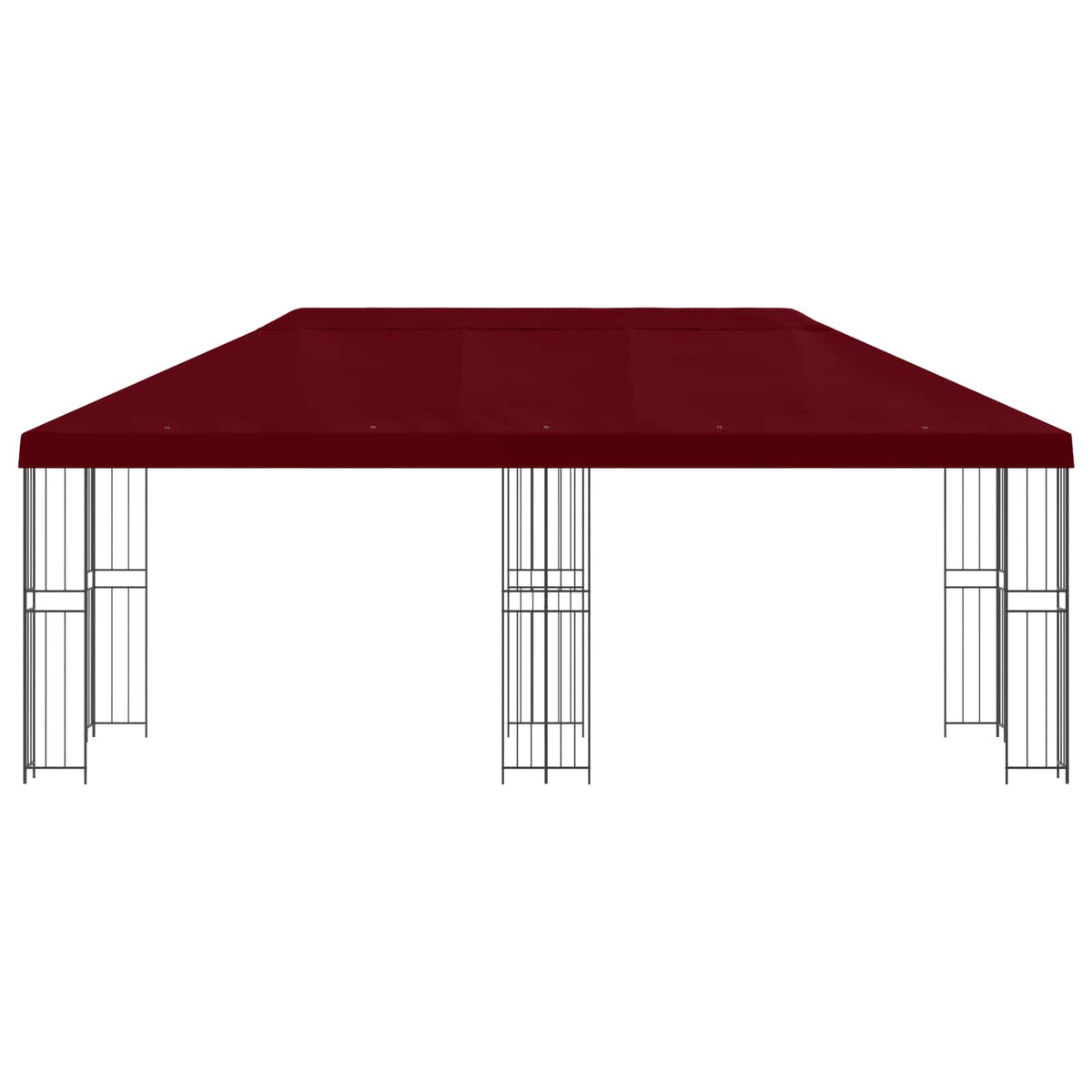 Paviljon s bočnim stranama 6 x 3 m Tamno crvena