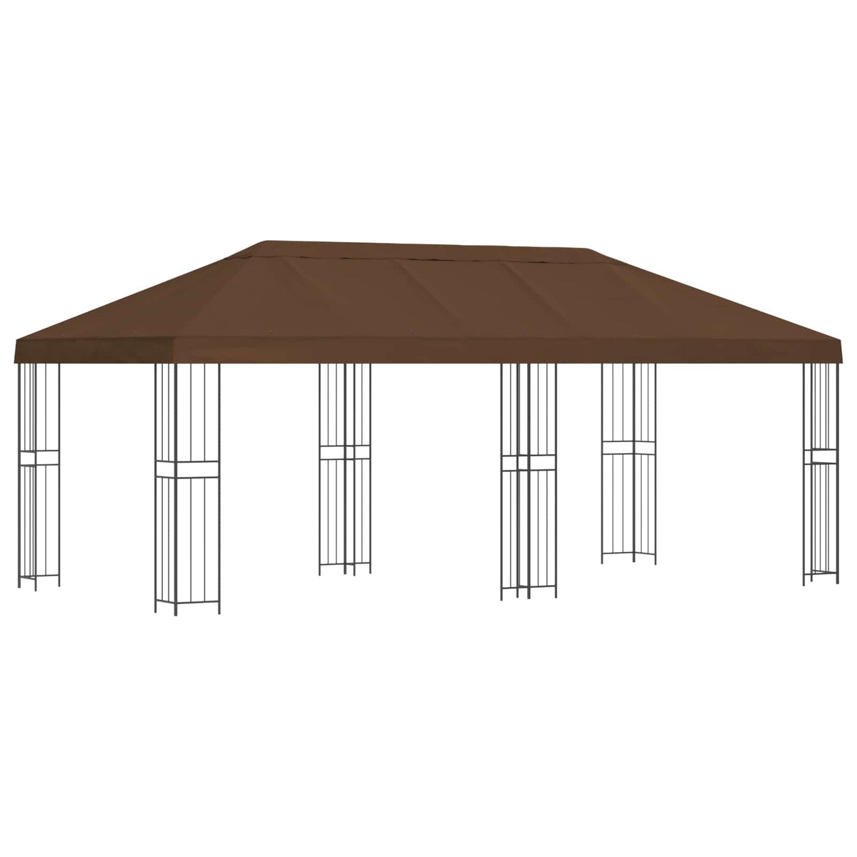 Paviljon s bočnim stranama 6 x 3 m Smeđa Poliester i čelik 190