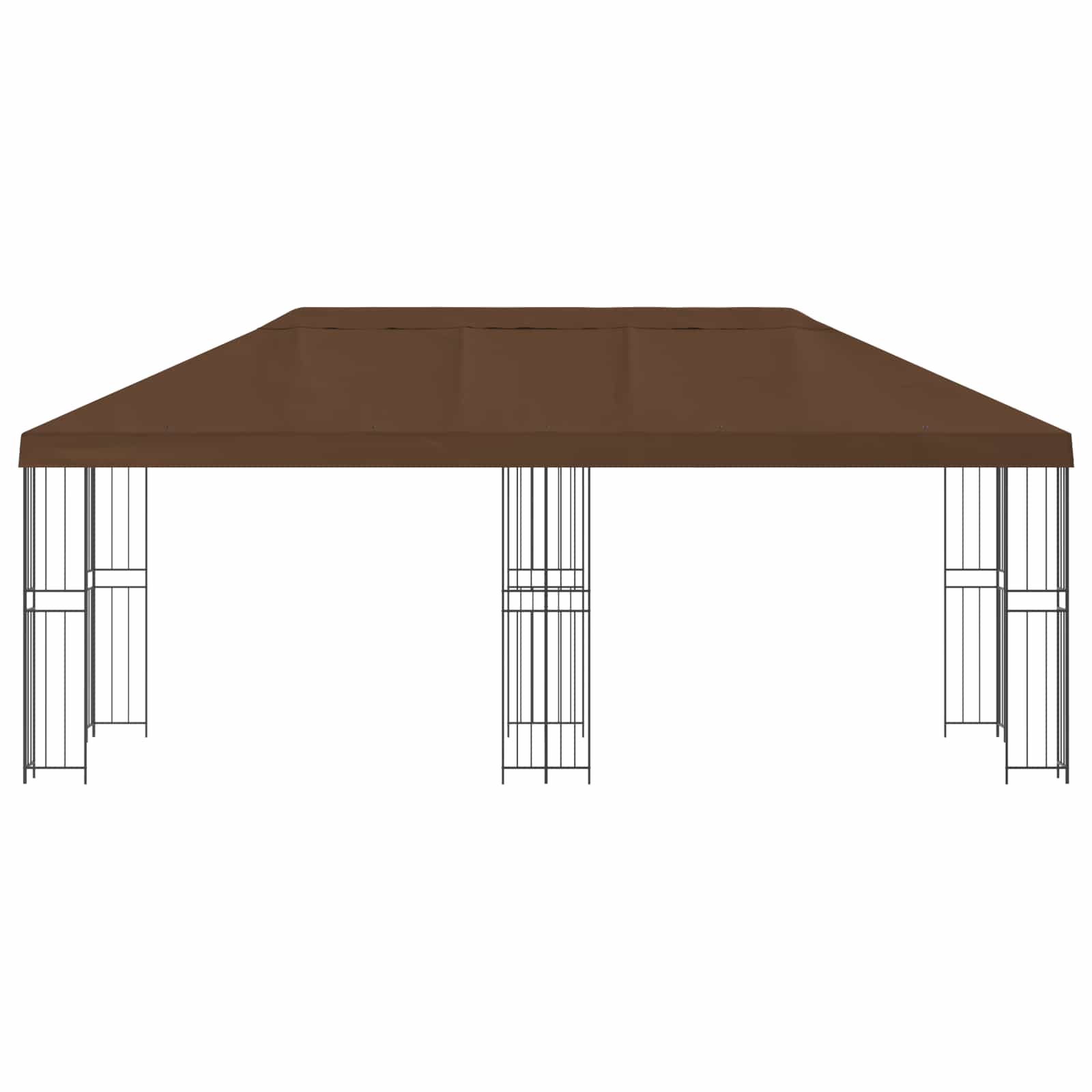 Paviljon s bočnim stranama 6 x 3 m Smeđa Poliester i čelik 190