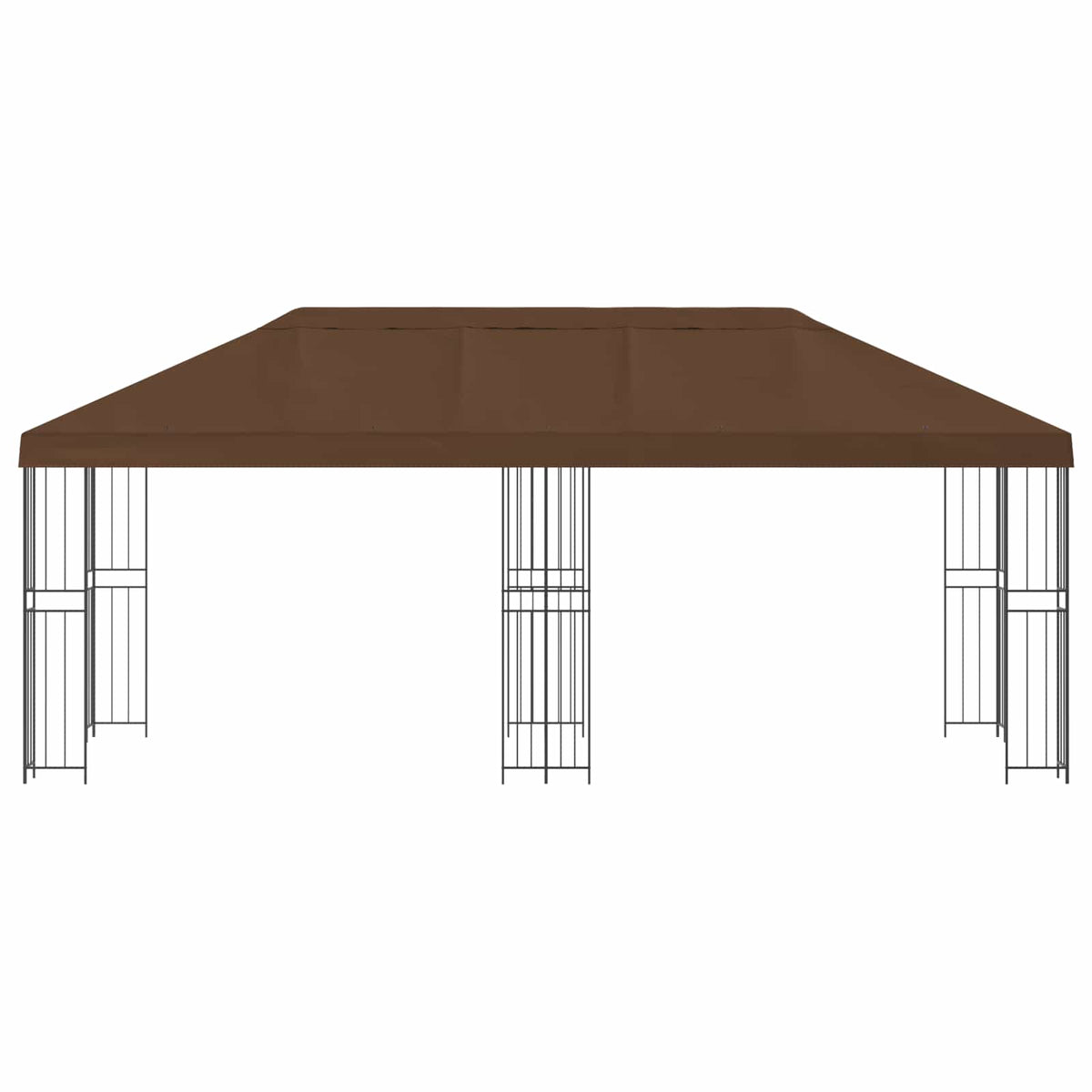 Paviljon s bočnim stranama 6 x 3 m Smeđa Poliester i čelik 190