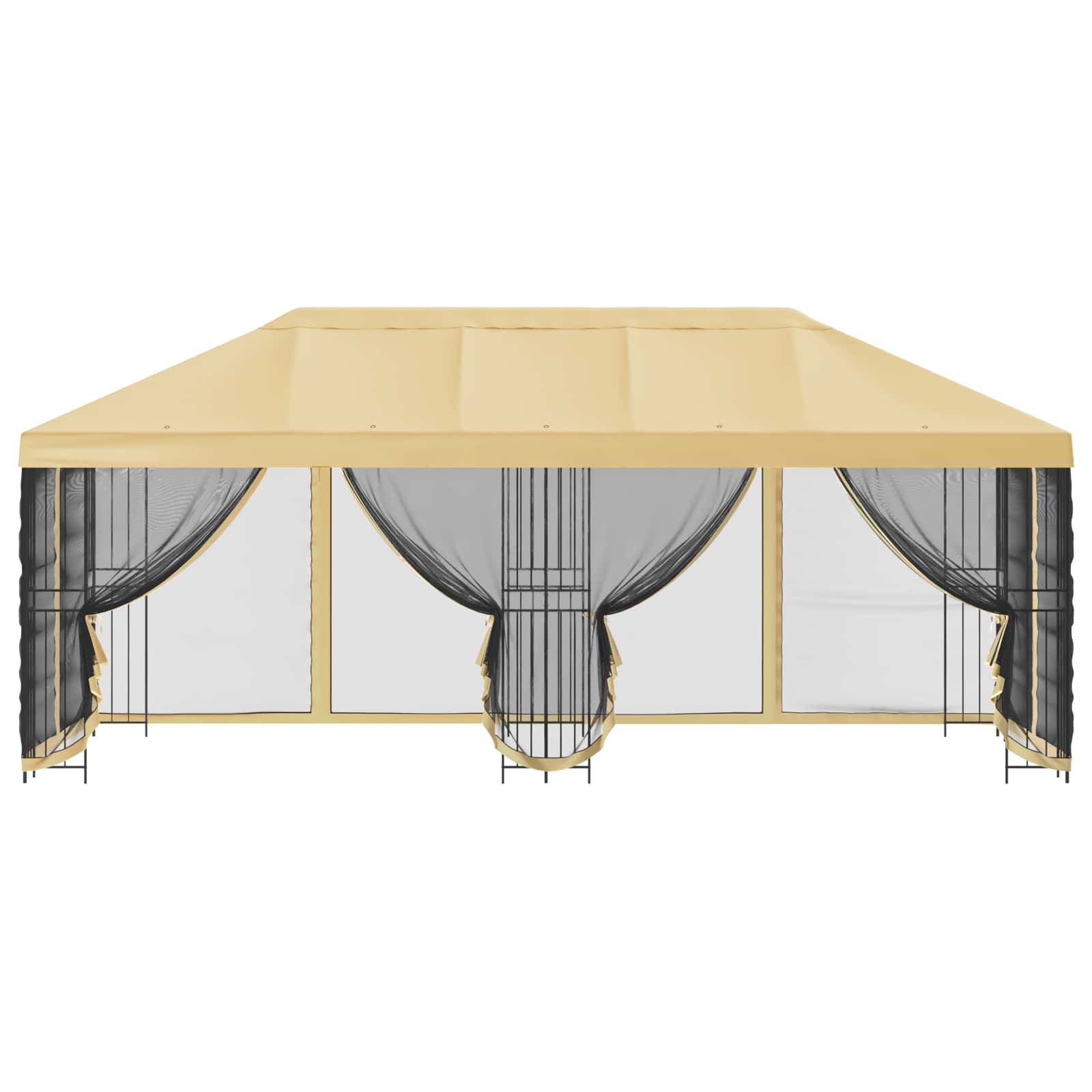 Paviljon s bočnim stranama 6 x 3 m Krem Poliester i čelik 190