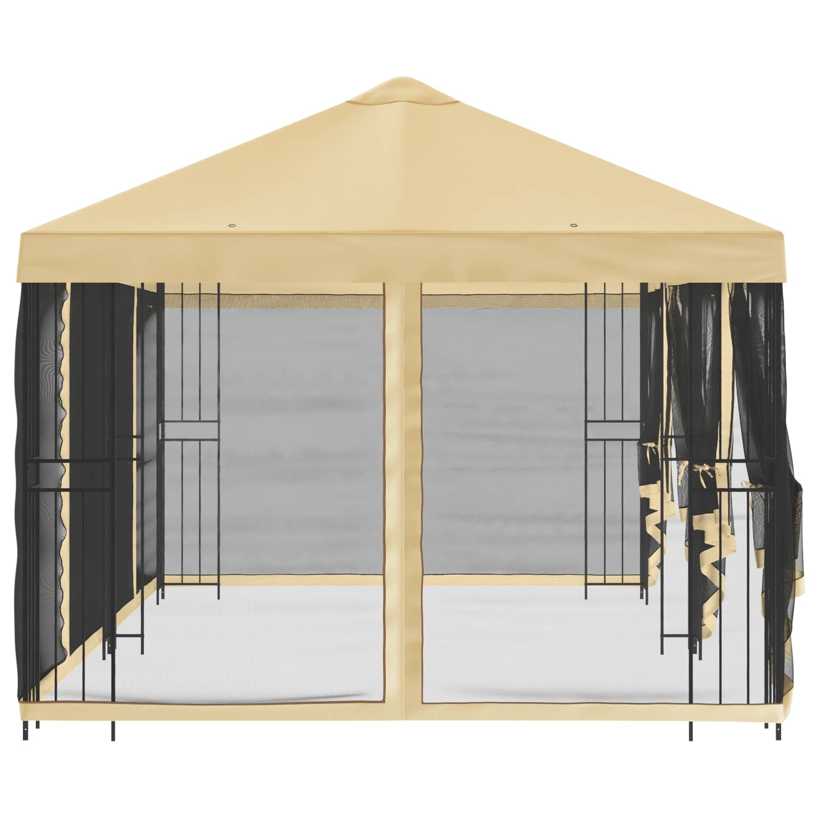 Paviljon s bočnim stranama 6 x 3 m Krem Poliester i čelik 190