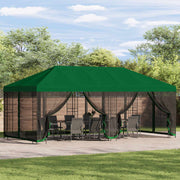 Paviljon s bočnim stranama 6 x 3 m Zelena Poliester i čelik 190