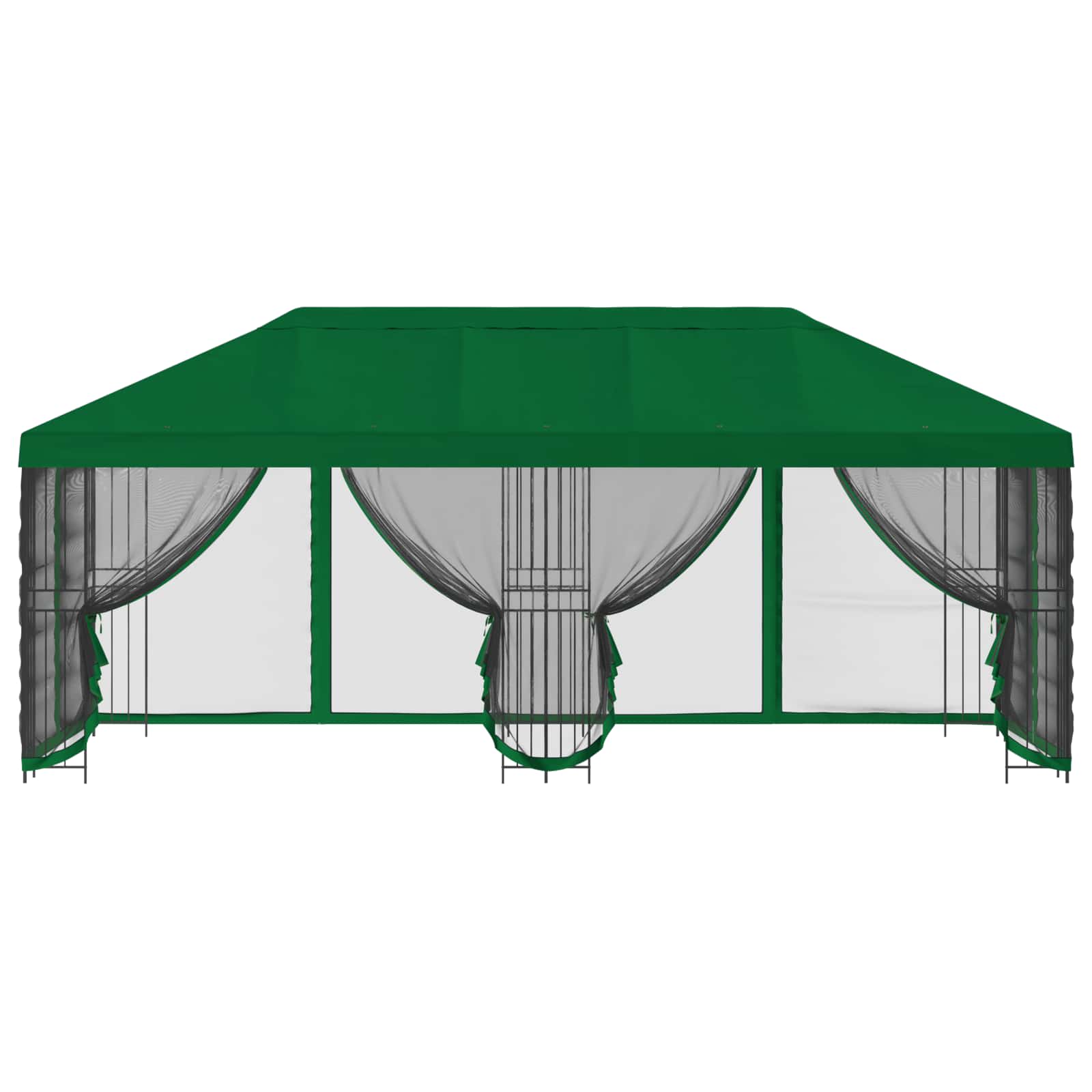 Paviljon s bočnim stranama 6 x 3 m Zelena Poliester i čelik 190