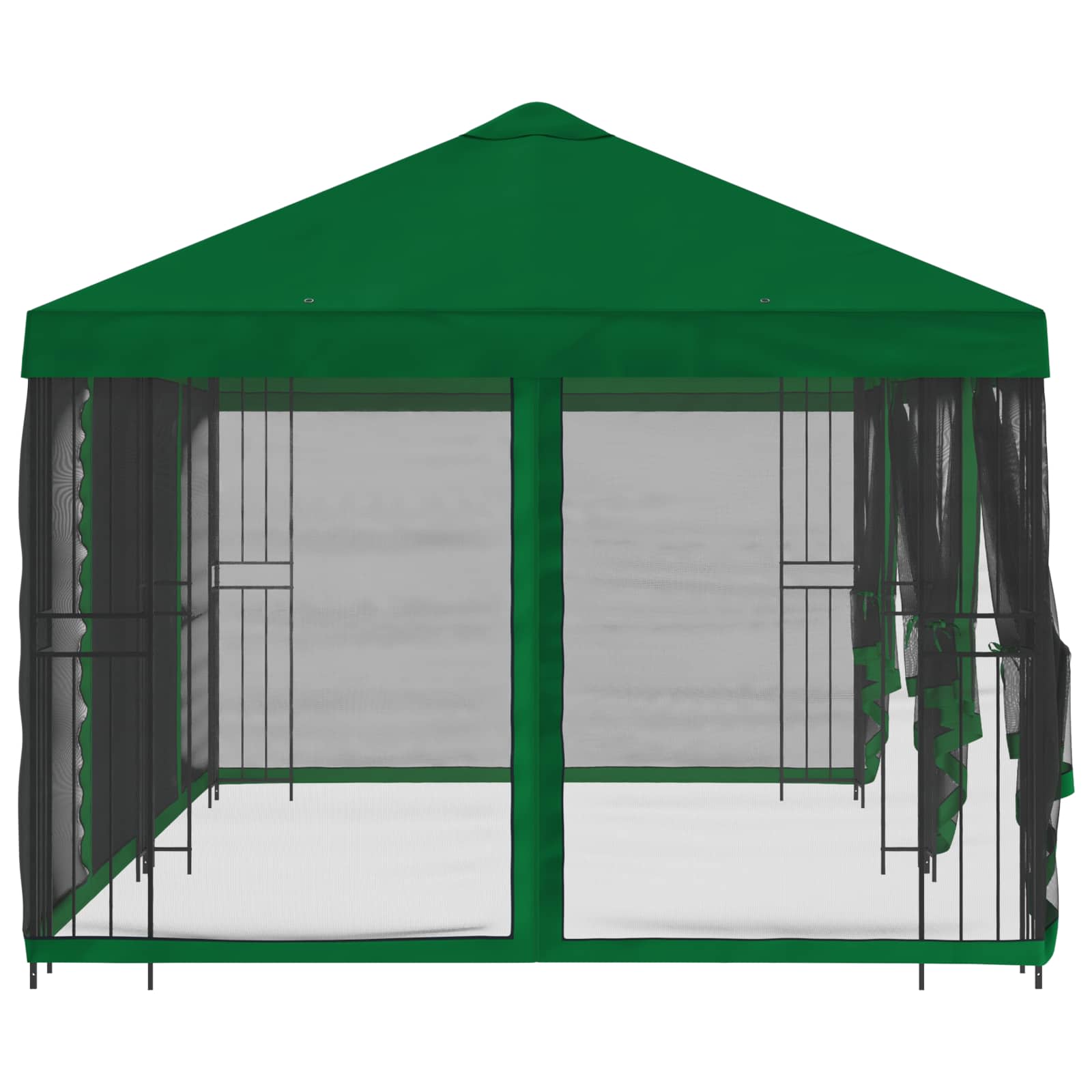 Paviljon s bočnim stranama 6 x 3 m Zelena Poliester i čelik 190