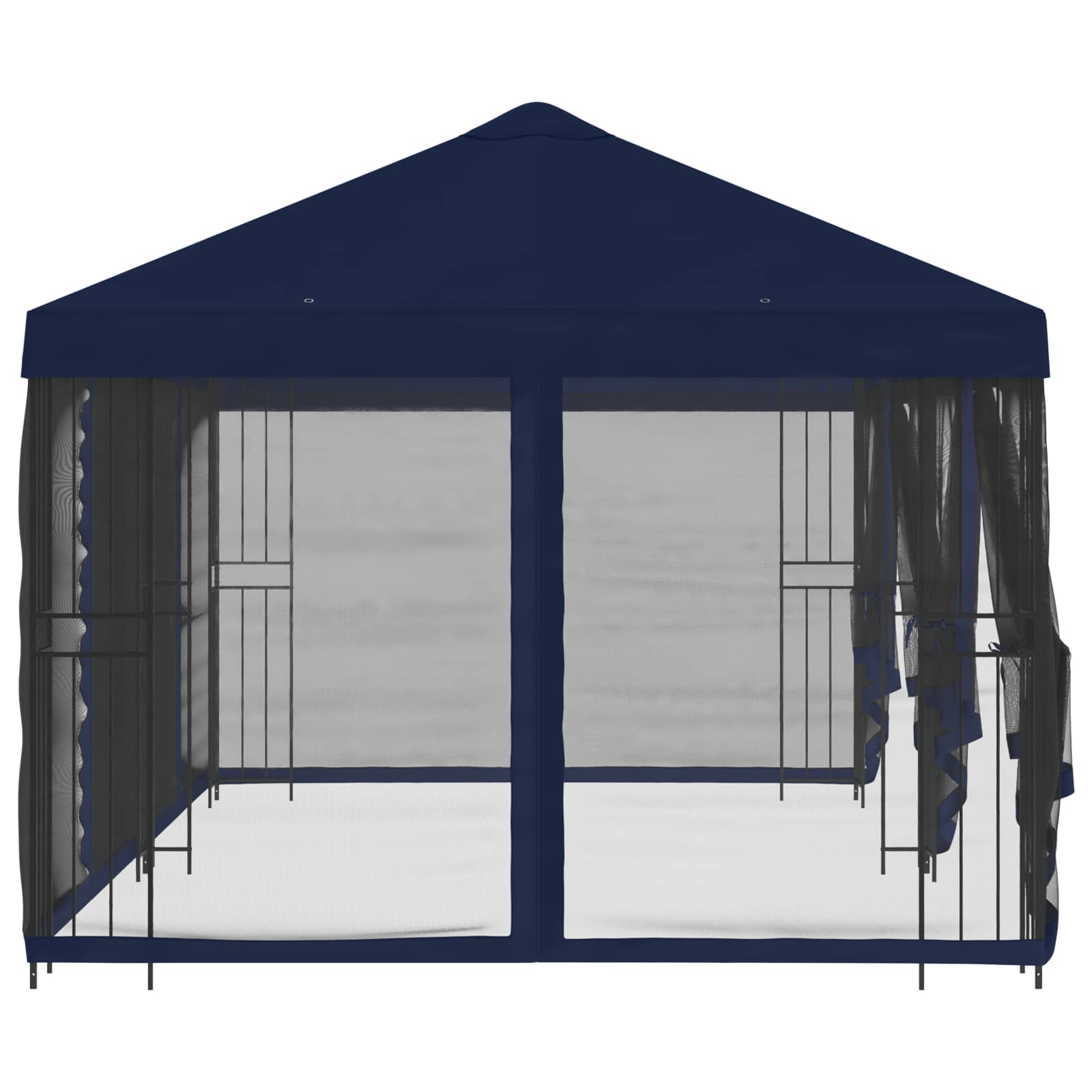 Paviljon s bočnim stranama 6 x 3 m Plava Poliester i čelik 190