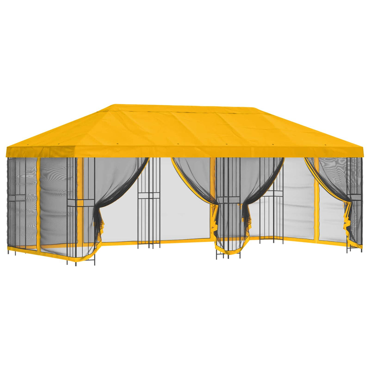 Paviljon s bočnim stranama 6 x 3 m Žuta Poliester i čelik 190