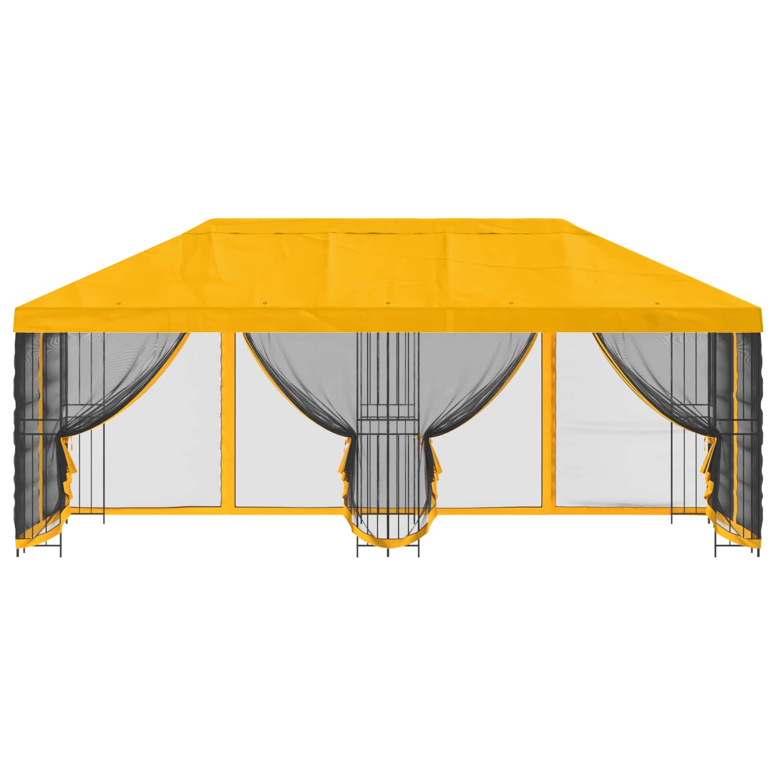 Paviljon s bočnim stranama 6 x 3 m Žuta Poliester i čelik 190