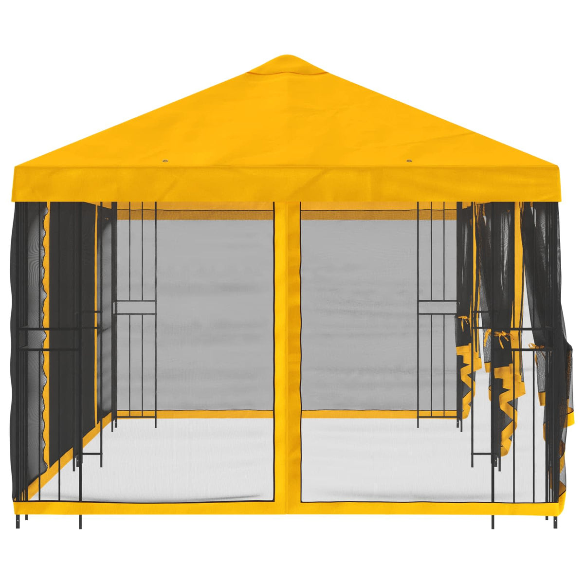 Paviljon s bočnim stranama 6 x 3 m Žuta Poliester i čelik 190