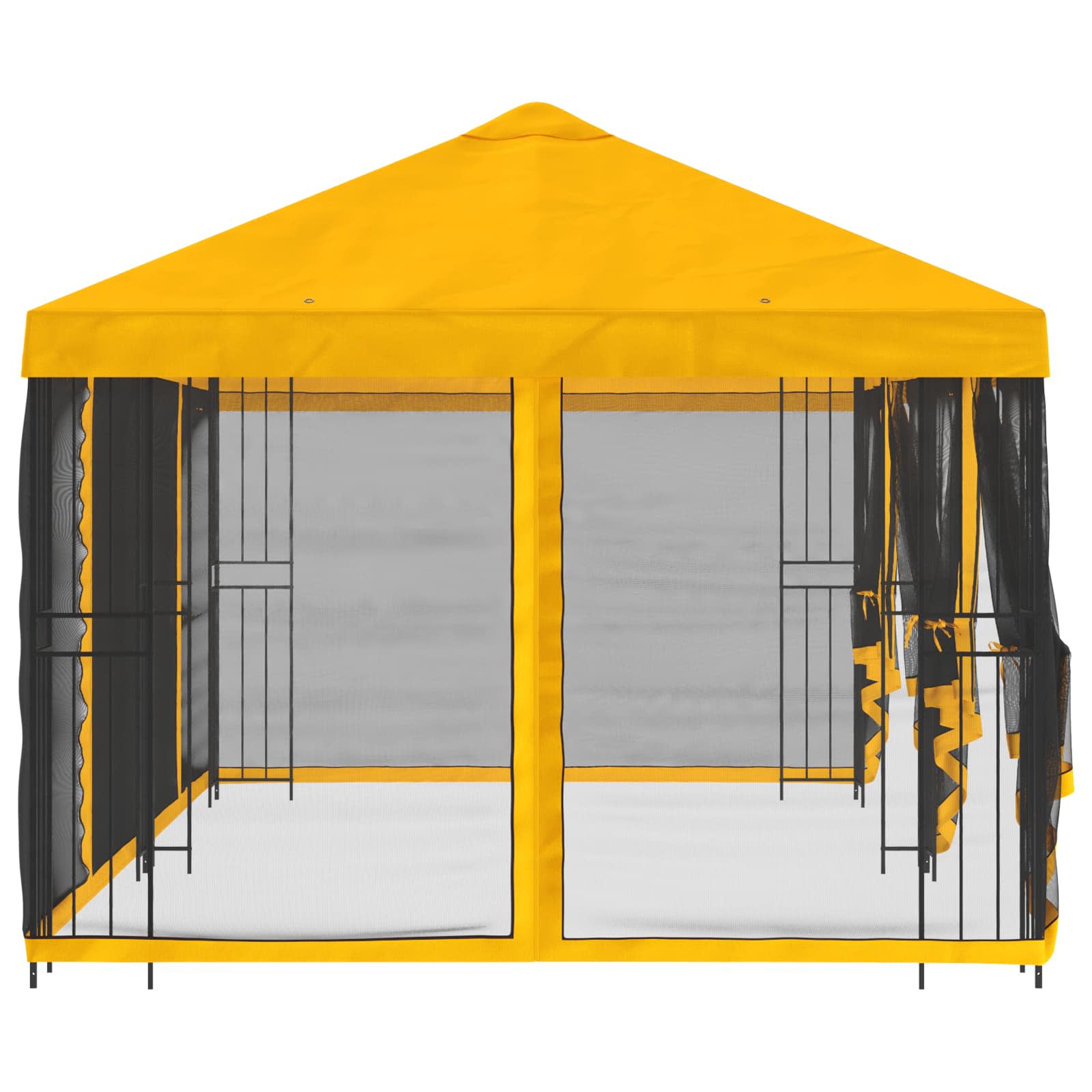 Paviljon s bočnim stranama 6 x 3 m Žuta Poliester i čelik 190
