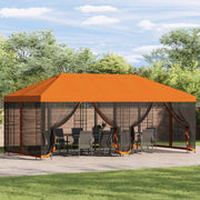 Paviljon s bočnim stranama 6 x 3 m Narančasta Poliester i čelik
