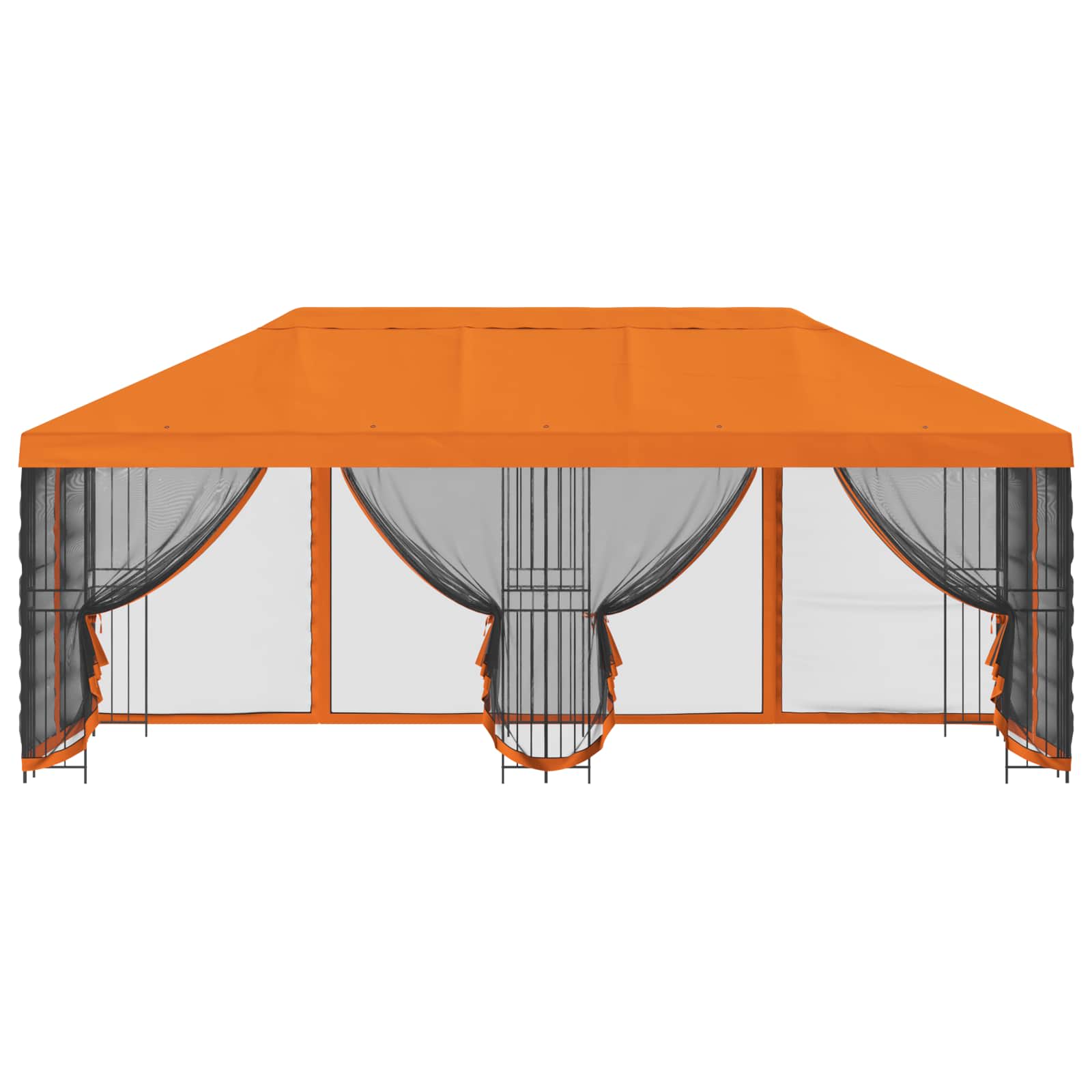 Paviljon s bočnim stranama 6 x 3 m Narančasta Poliester i čelik