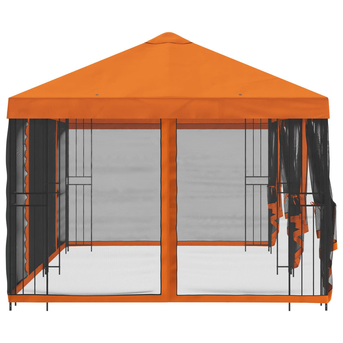 Paviljon s bočnim stranama 6 x 3 m Narančasta Poliester i čelik