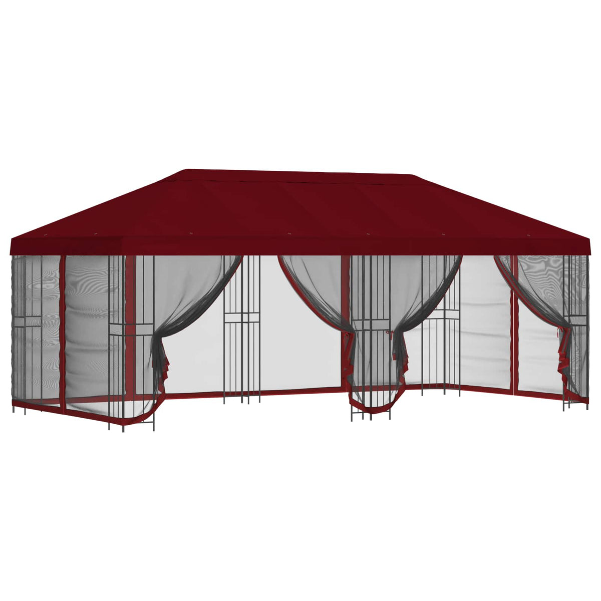 Paviljon s bočnim stranama 6 x 3 m Tamno crvena