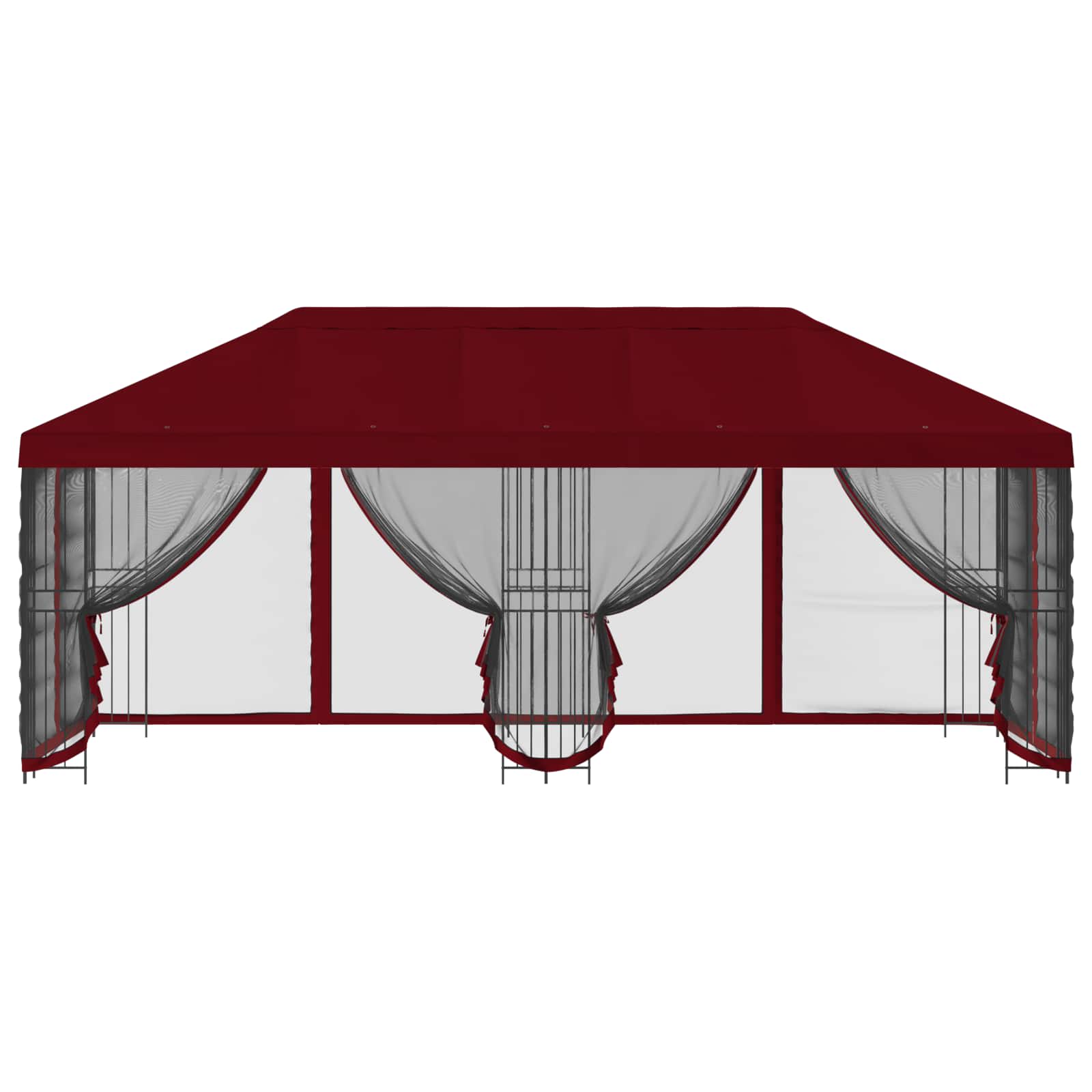 Paviljon s bočnim stranama 6 x 3 m Tamno crvena