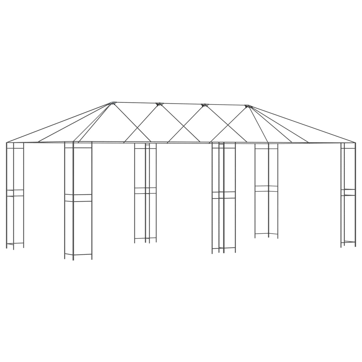 Okvir za gazebo 6 x 3 m Crna Čelik