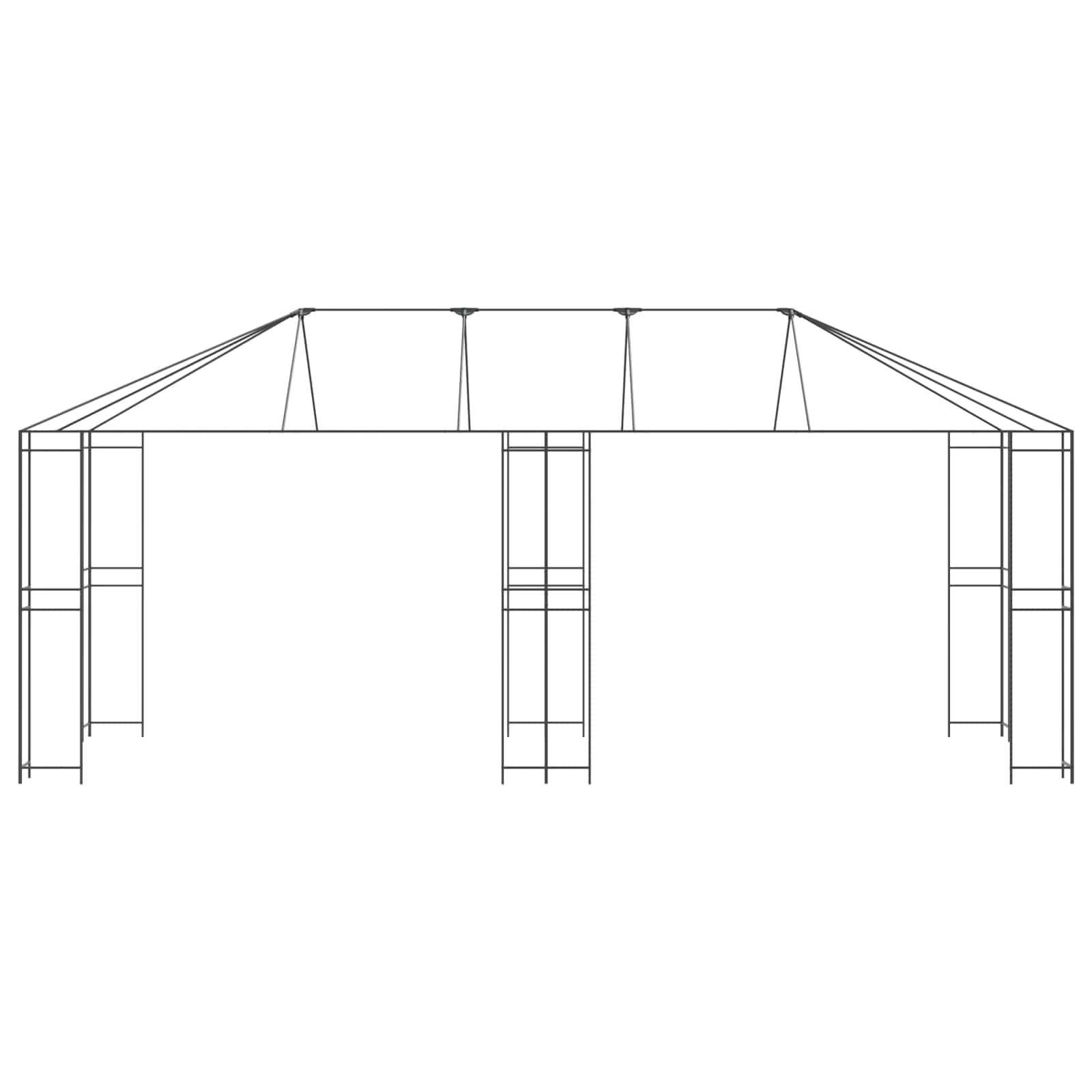 Okvir za gazebo 6 x 3 m Crna Čelik