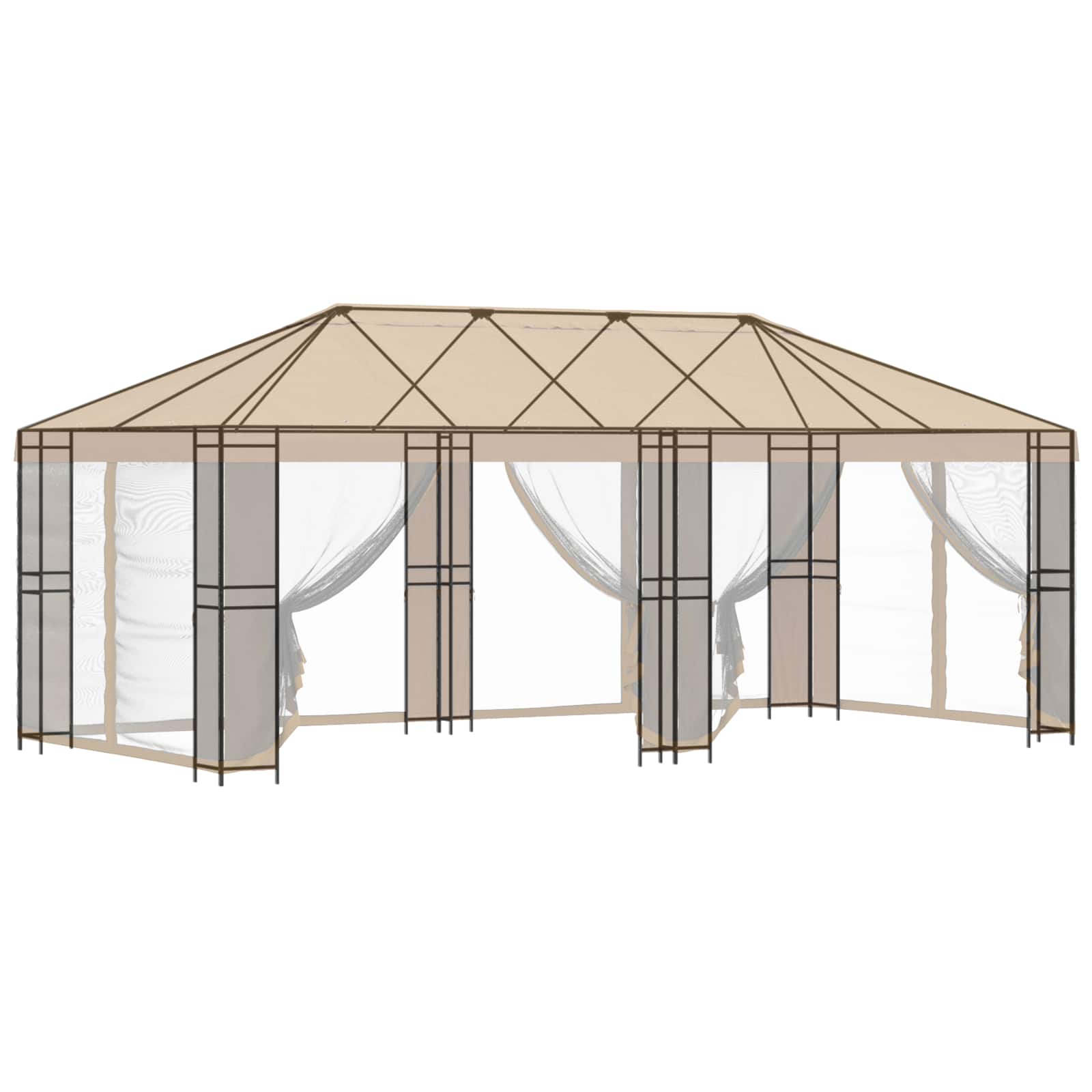 Okvir za gazebo 6 x 3 m Crna Čelik