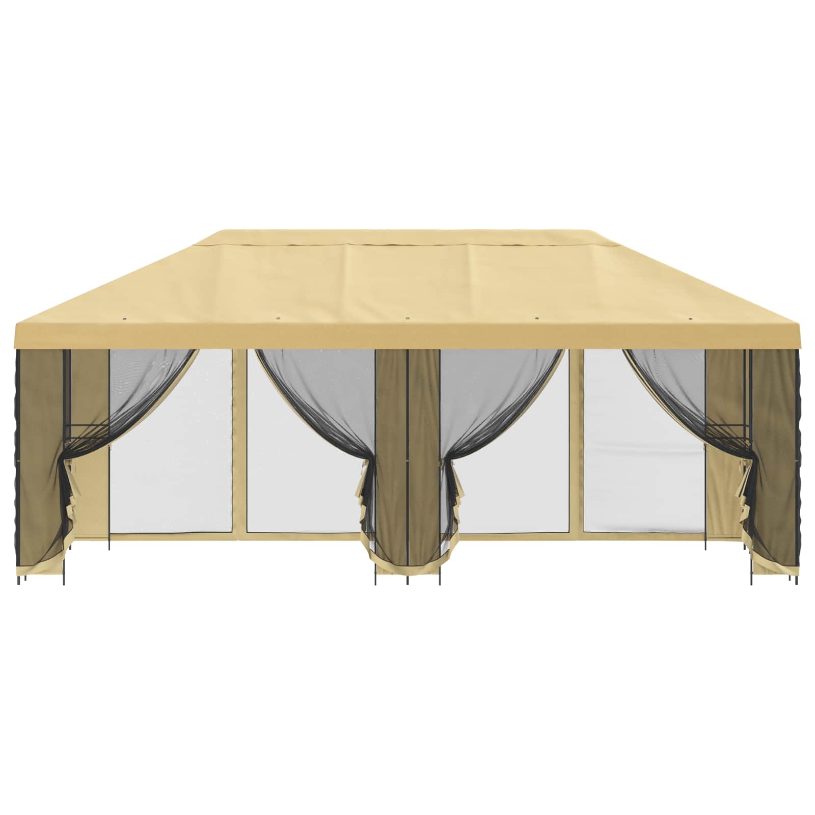Paviljon s bočnim stranama 6 x 3 m Krem Poliester i čelik 190