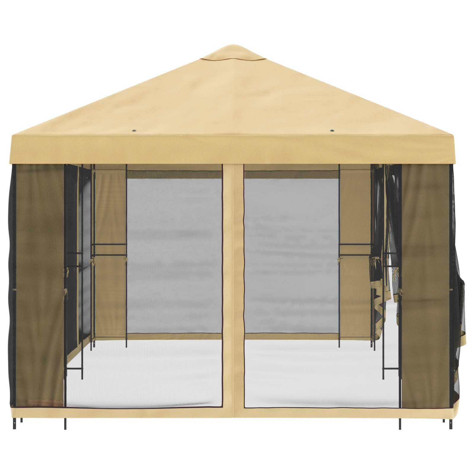 Paviljon s bočnim stranama 6 x 3 m Krem Poliester i čelik 190