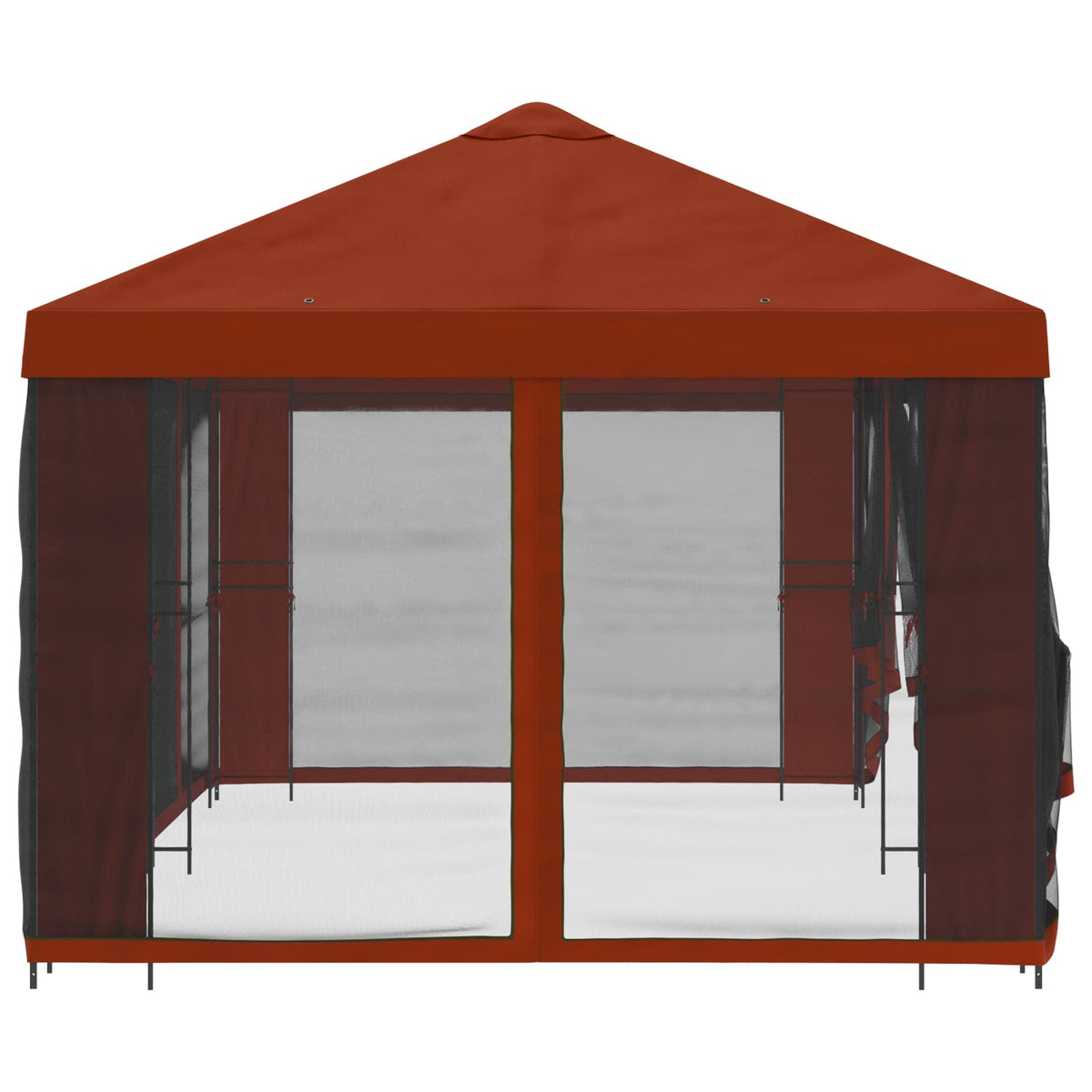 Paviljon s bočnim stranama 6 x 3 m Terakota Poliester i čelik