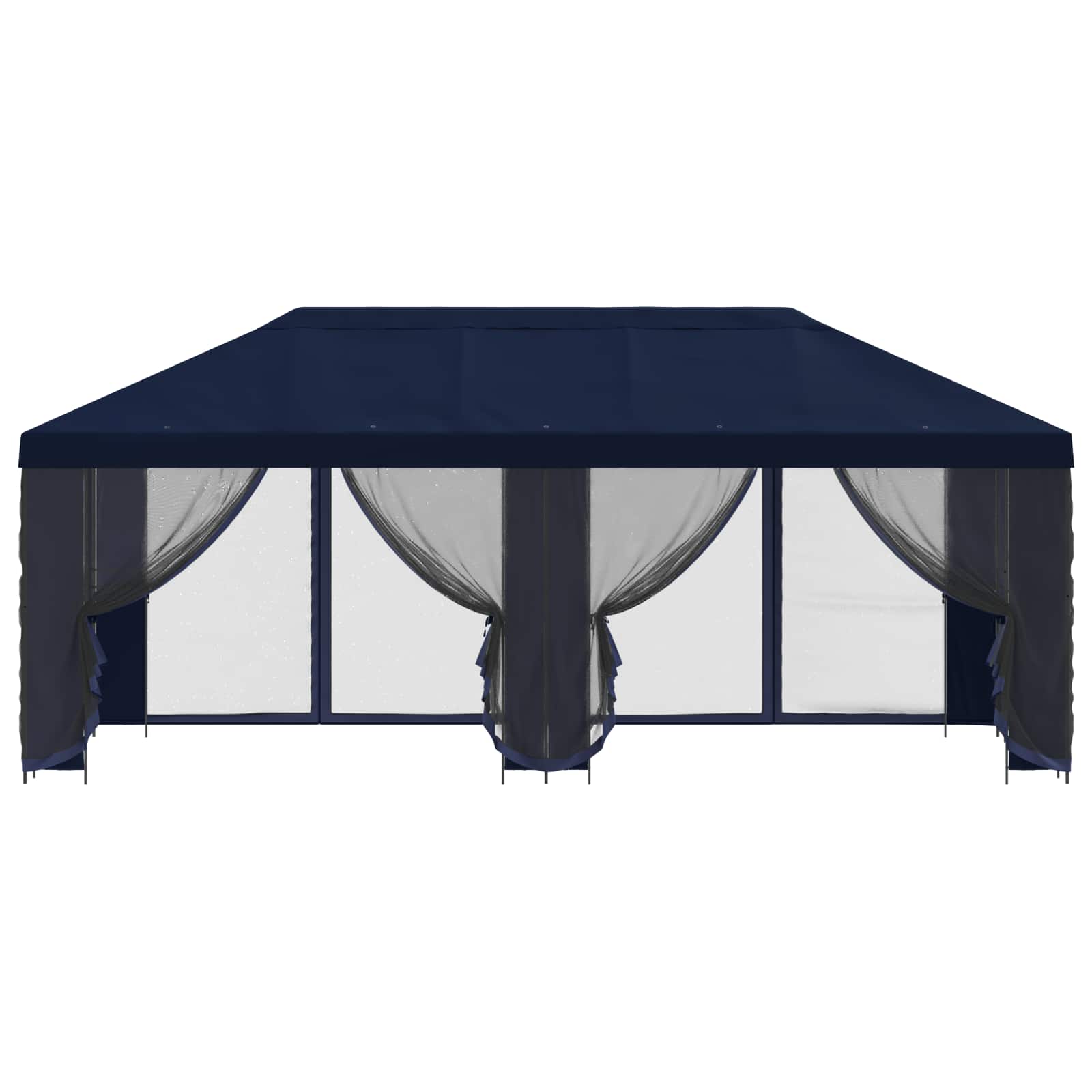Paviljon s bočnim stranama 6 x 3 m Plava Poliester i čelik 190