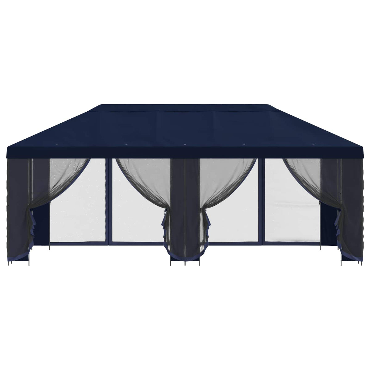 Paviljon s bočnim stranama 6 x 3 m Plava Poliester i čelik 190