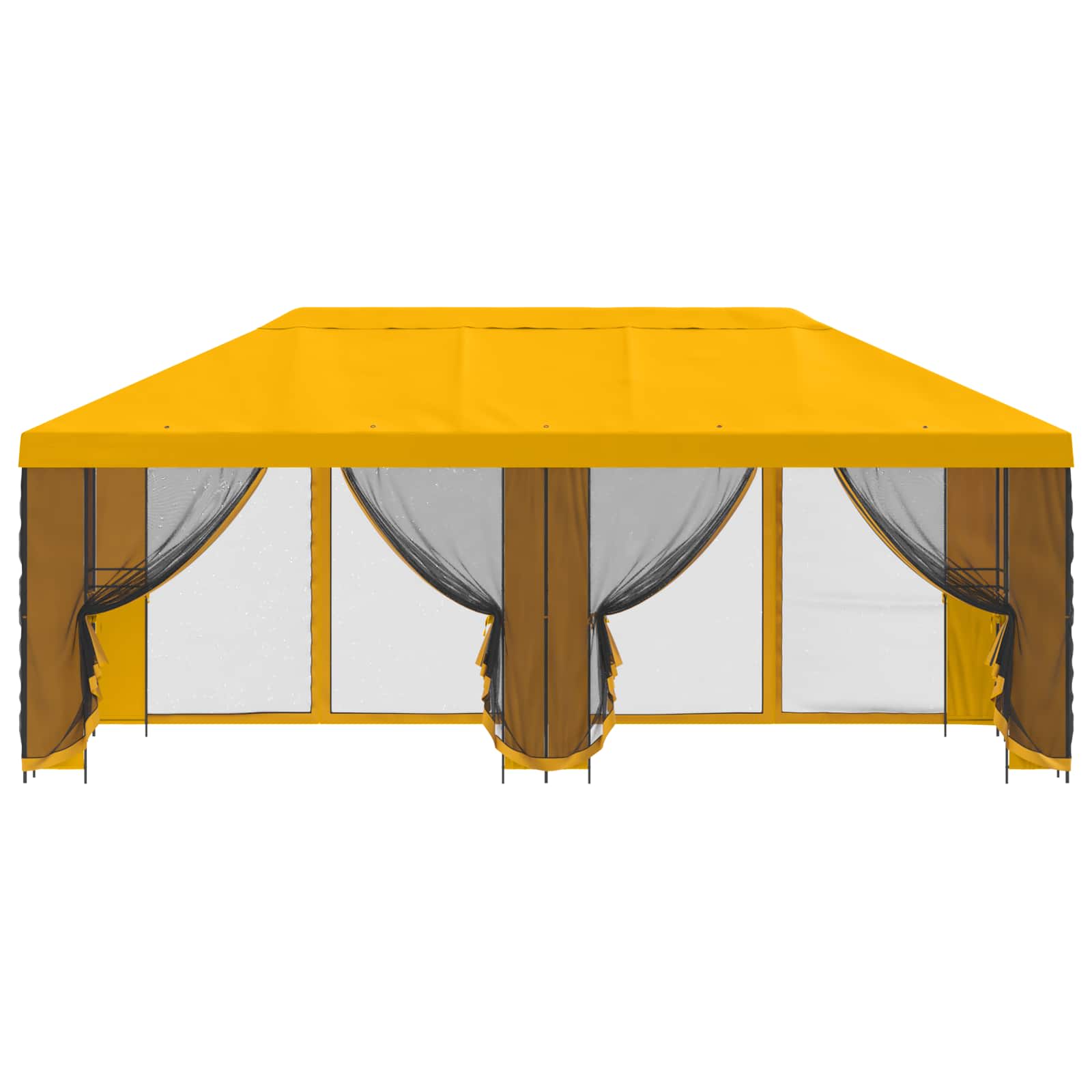 Paviljon s bočnim stranama 6 x 3 m Žuta Poliester i čelik 190