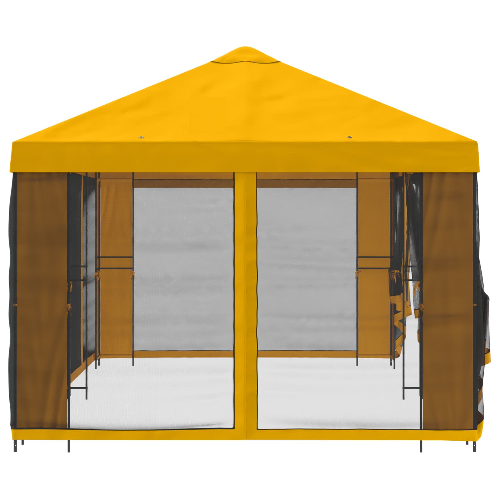 Paviljon s bočnim stranama 6 x 3 m Žuta Poliester i čelik 190